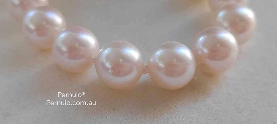 8.5-9mm Genuine Japanese akoya round pearls classic 14k gold necklace