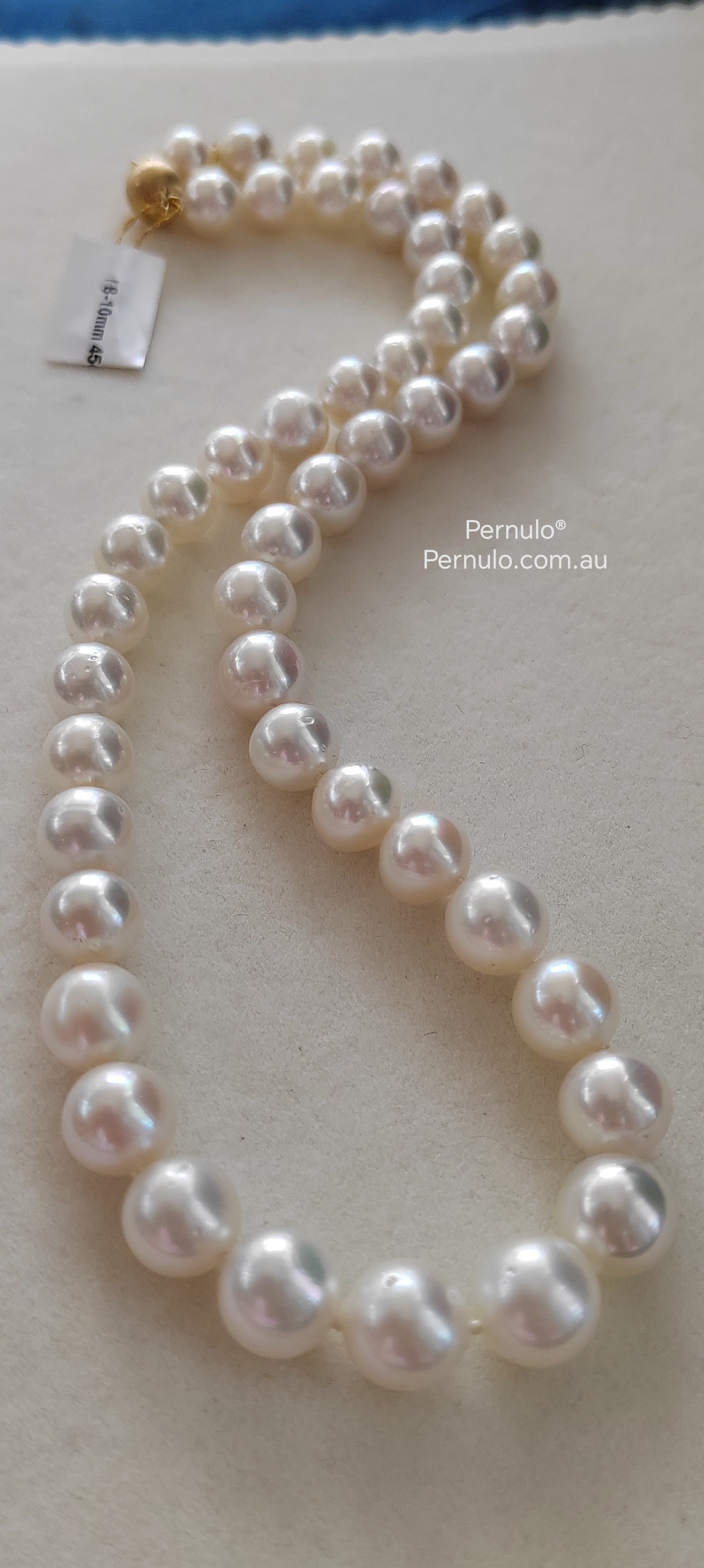 8-10mm Genuine Broome south Sea white pearls classic 14k necklace