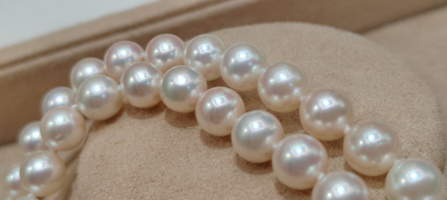 6-7mm AAA Genuine akoya round pearls classic necklace 45.5cm