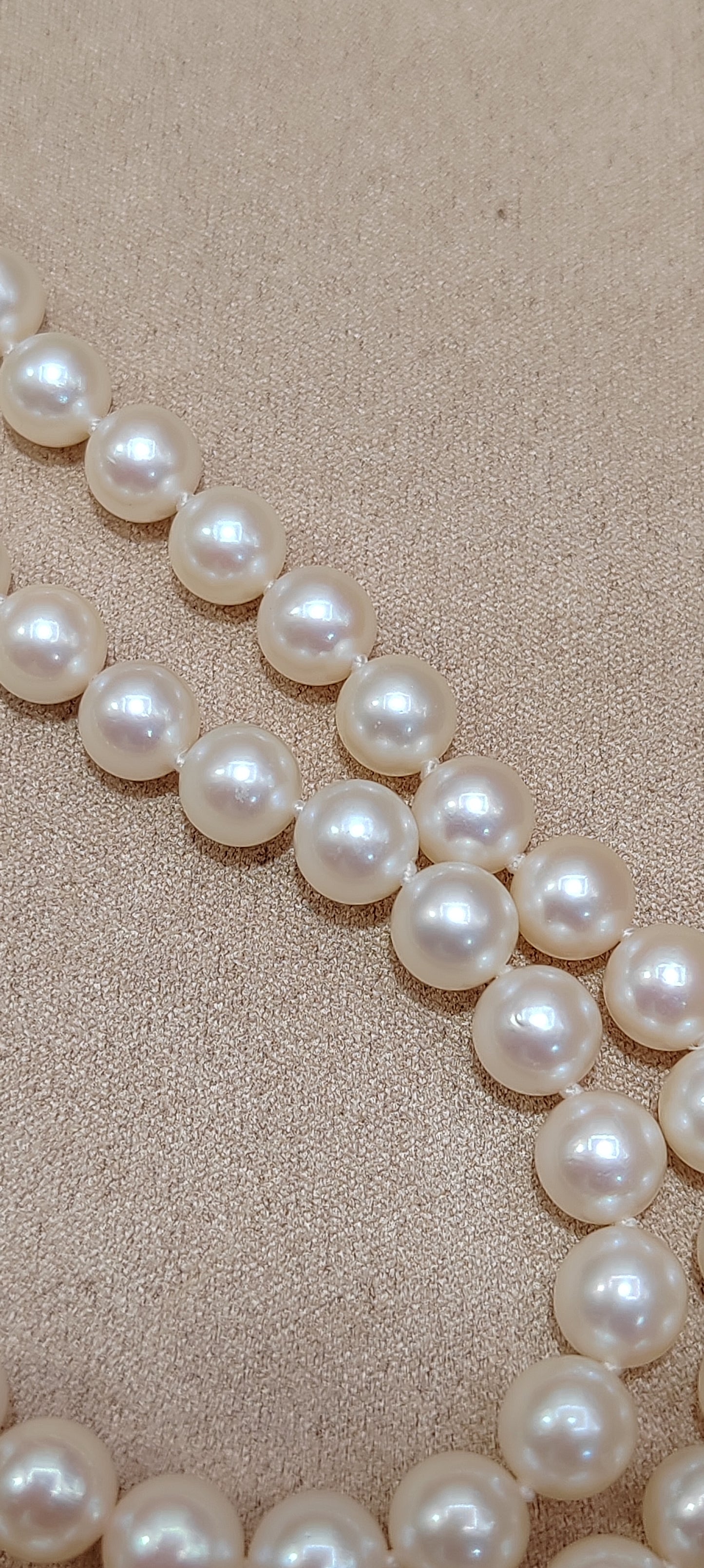 6.4-7mm AAA Genuine akoya round pearls classic necklace 45.5cm
