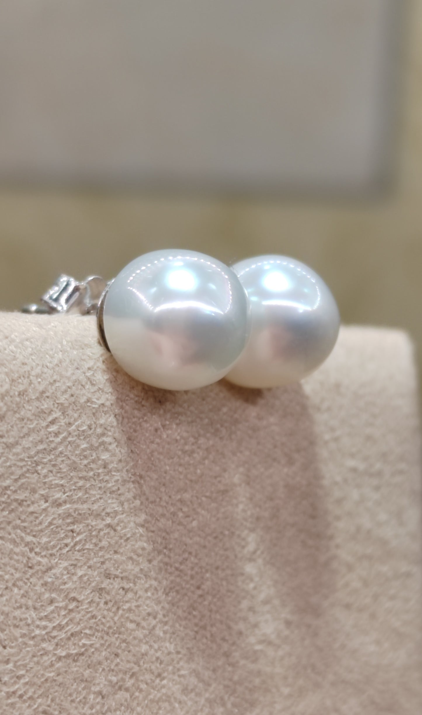 Clearance 💝8.2mm genuine south sea white pearls baroque earrings studs sterling silver