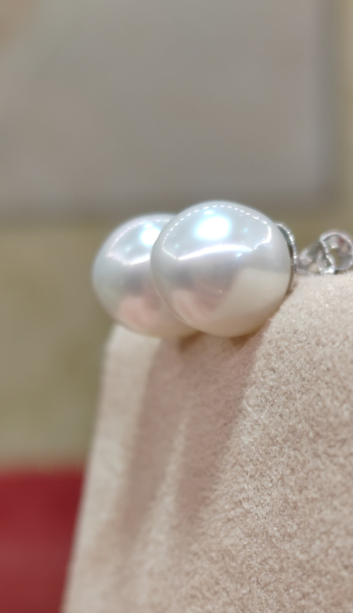 Clearance 💝8.2mm genuine south sea white pearls baroque earrings studs sterling silver