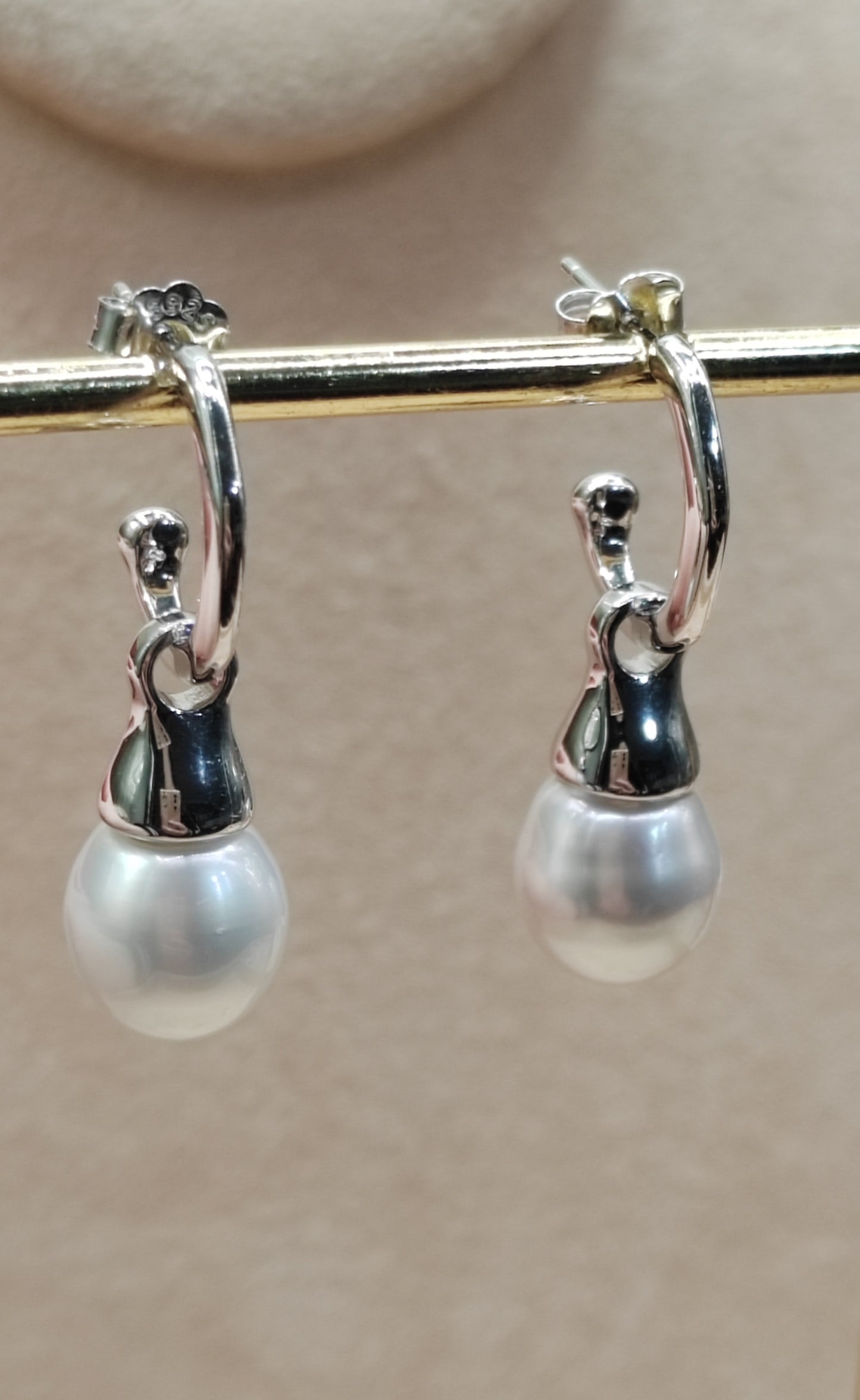 Clearance💝 9.5mm Genuine south sea white pearls classic two way earrings