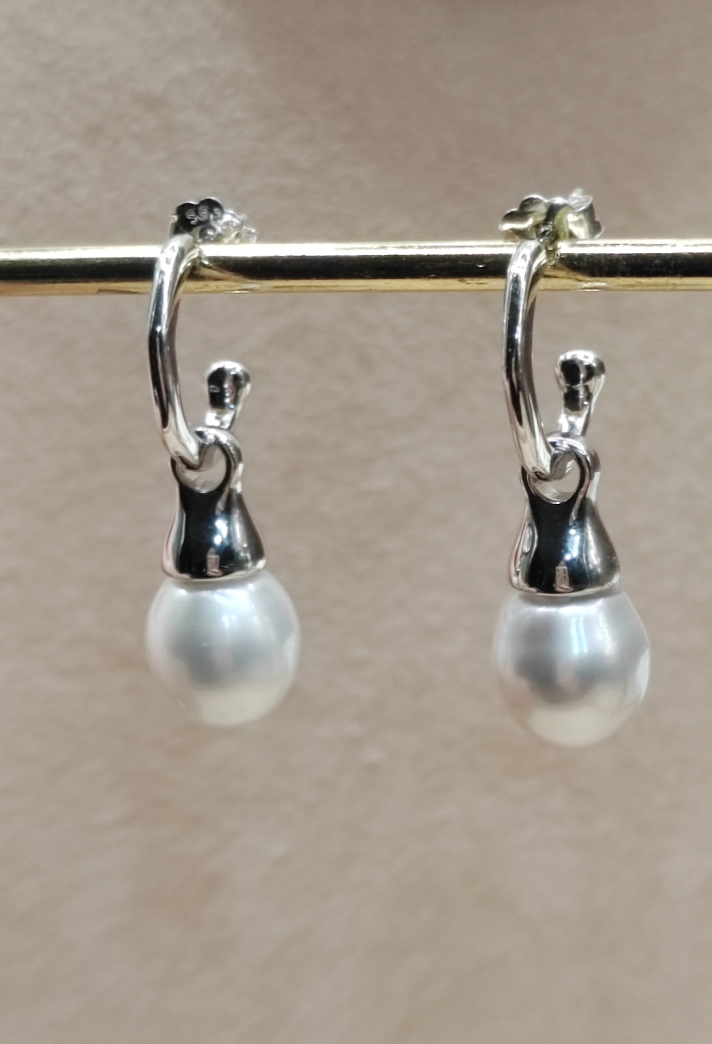 Clearance💝 9.5mm Genuine south sea white pearls classic two way earrings