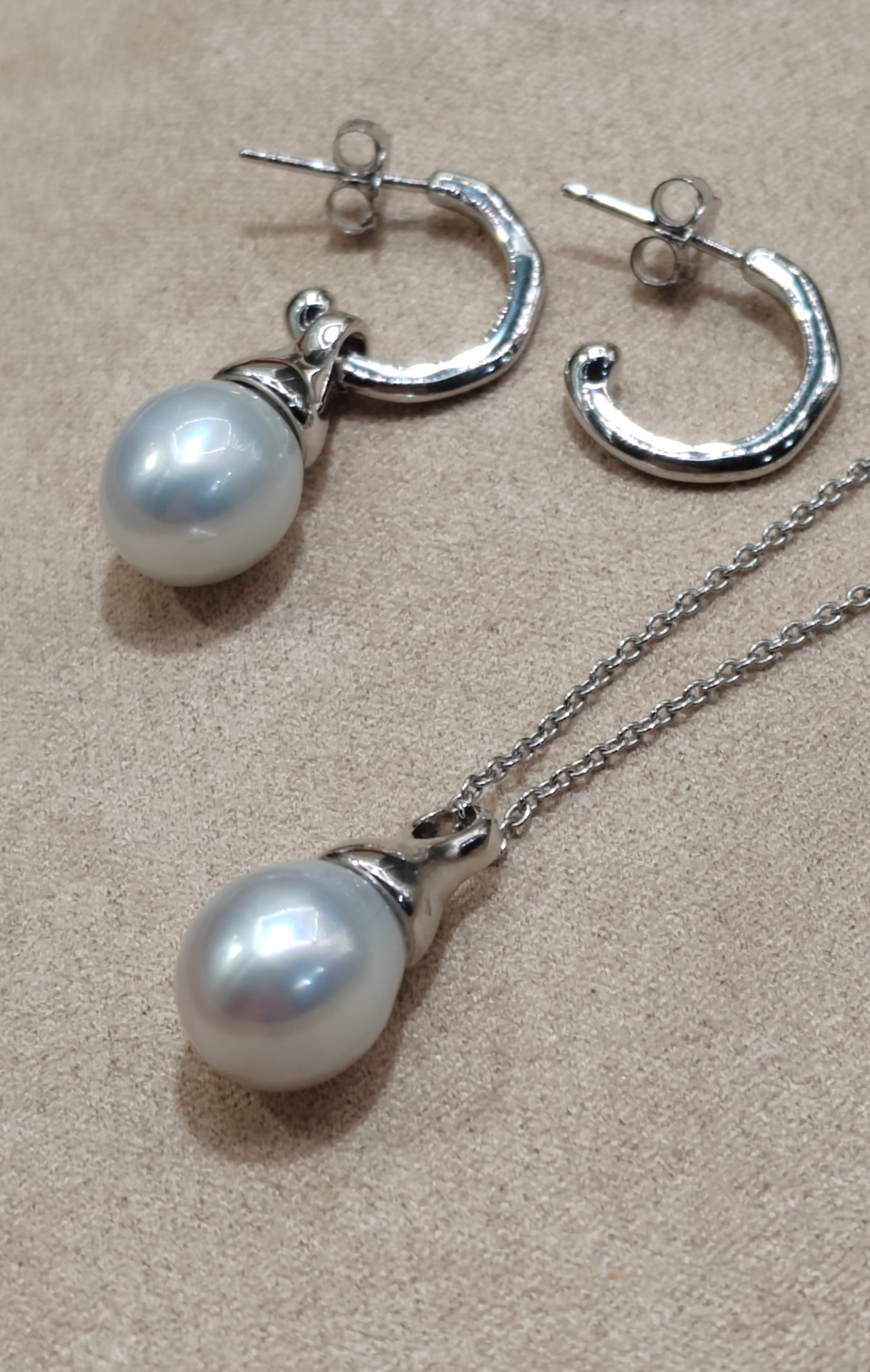 Clearance💝 9.5mm Genuine south sea white pearls classic two way earrings