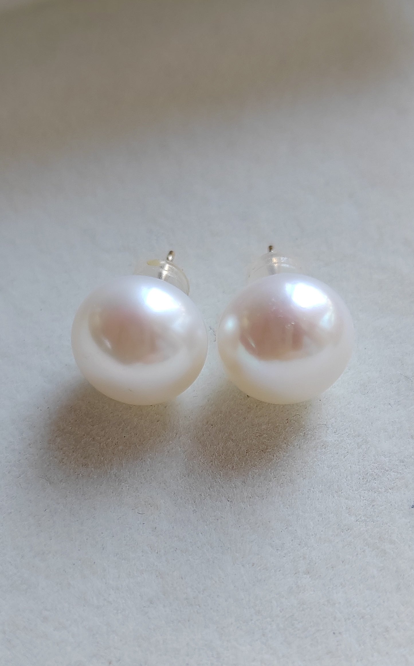 14ct gold earrings studs genuine freshwater pearls 11mm