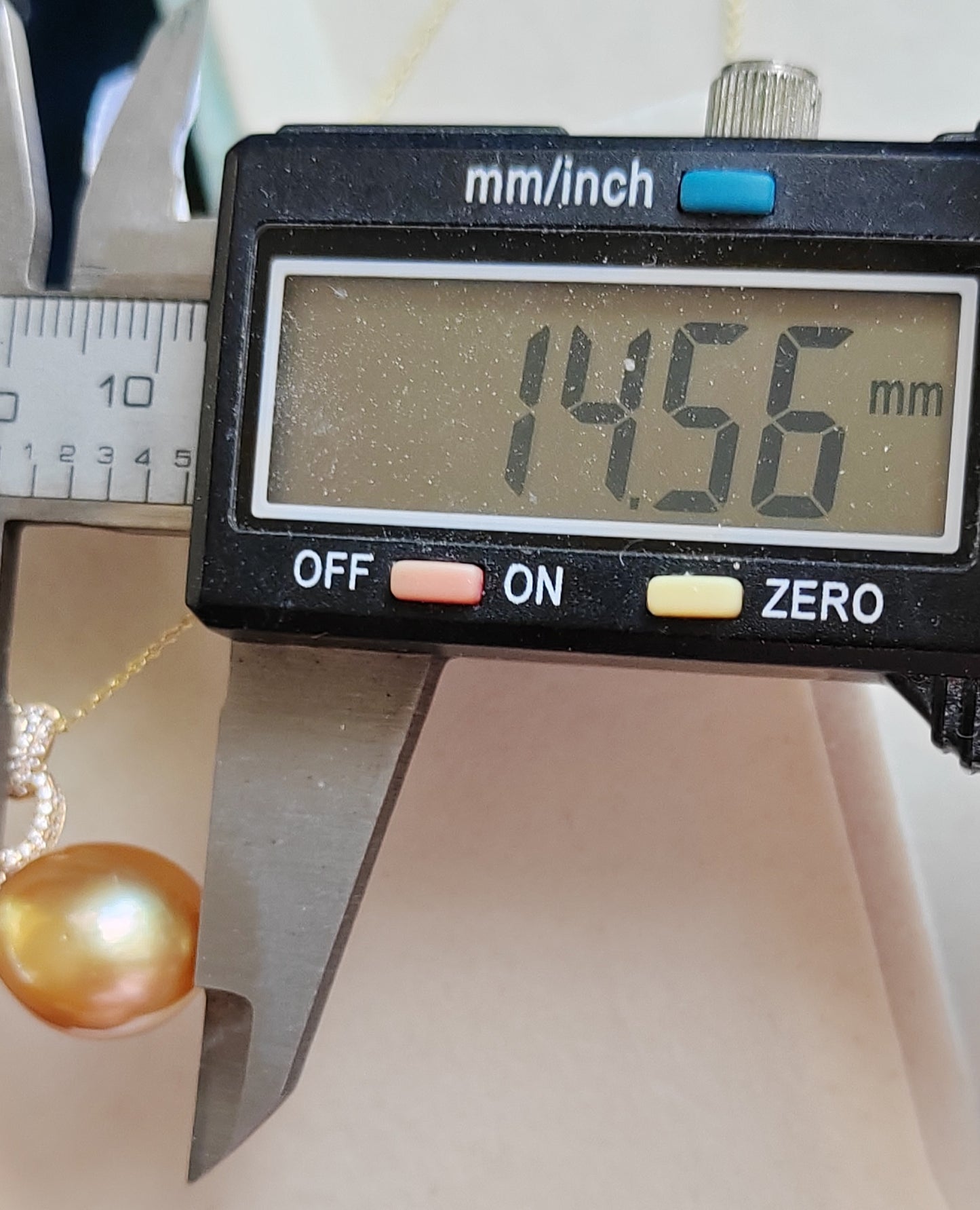 18ct gold pendant genuine golden south sea pearl 13.6x14.5mm