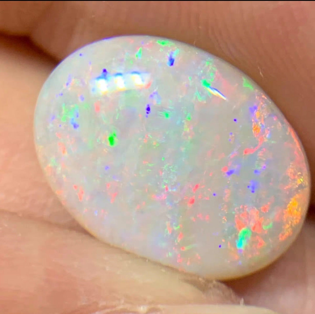 'Fiore' 3.08ct Solid Australian semi-crystal opal Coober Pedy 13.1x9.8x3.9mm