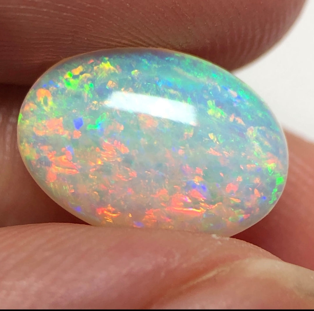 'Spring in Giverny' 2.2ct Solid Australian Crystal opal 18ct rose gold diamonds ring M1/2