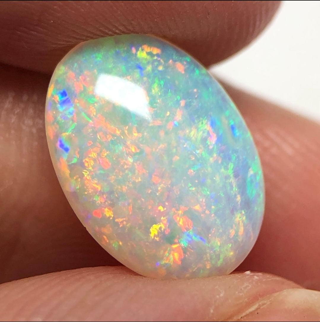 'Spring in Giverny' 2.2ct Solid Australian Crystal opal 18ct rose gold diamonds ring M1/2