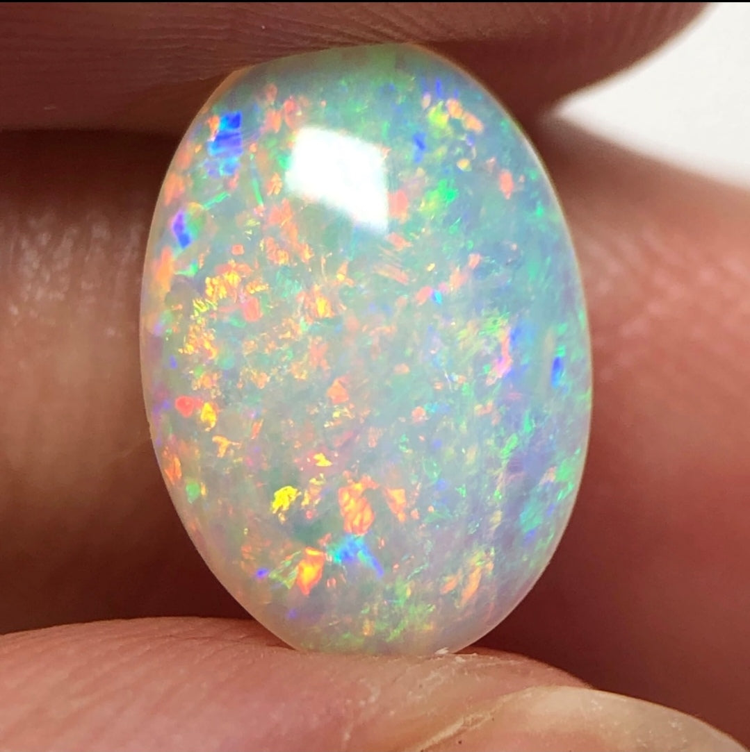 'Spring in Giverny' 2.2ct Solid Australian Crystal opal 18ct rose gold diamonds ring M1/2