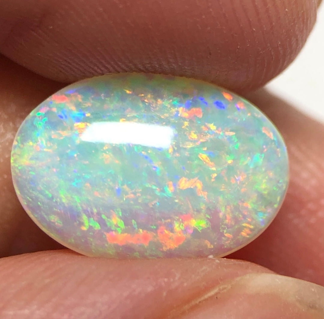 'Spring in Giverny' 2.2ct Solid Australian Crystal opal 18ct rose gold diamonds ring M1/2