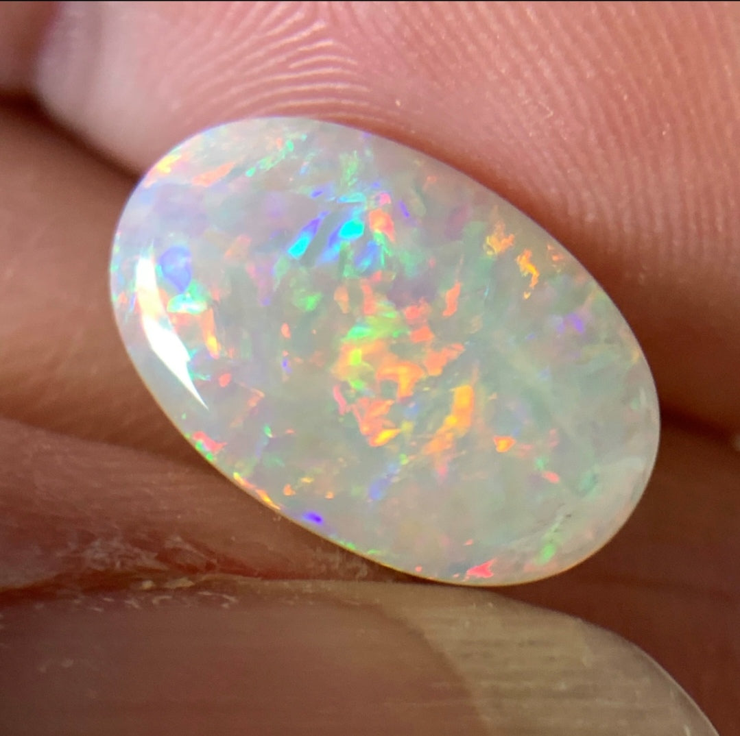 2.58ct Solid Australian semi-crystal opal 13.8×9.1×3.0mm