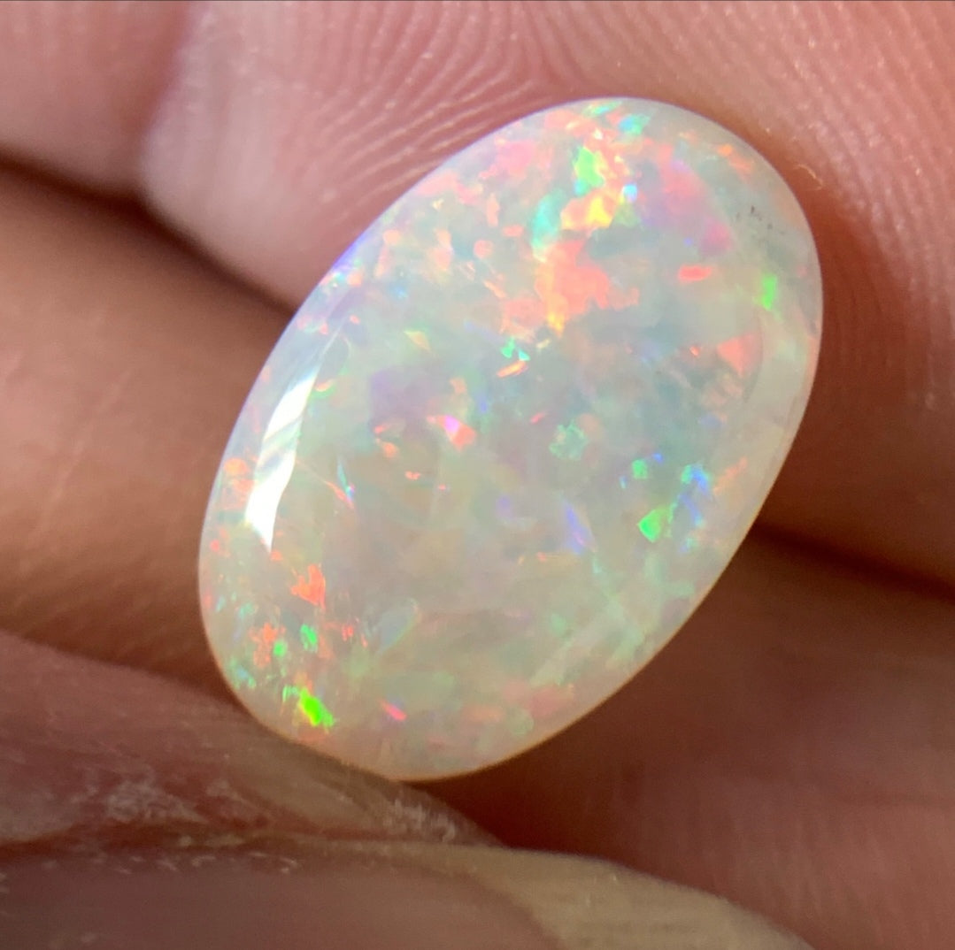 2.58ct Solid Australian semi-crystal opal 13.8×9.1×3.0mm