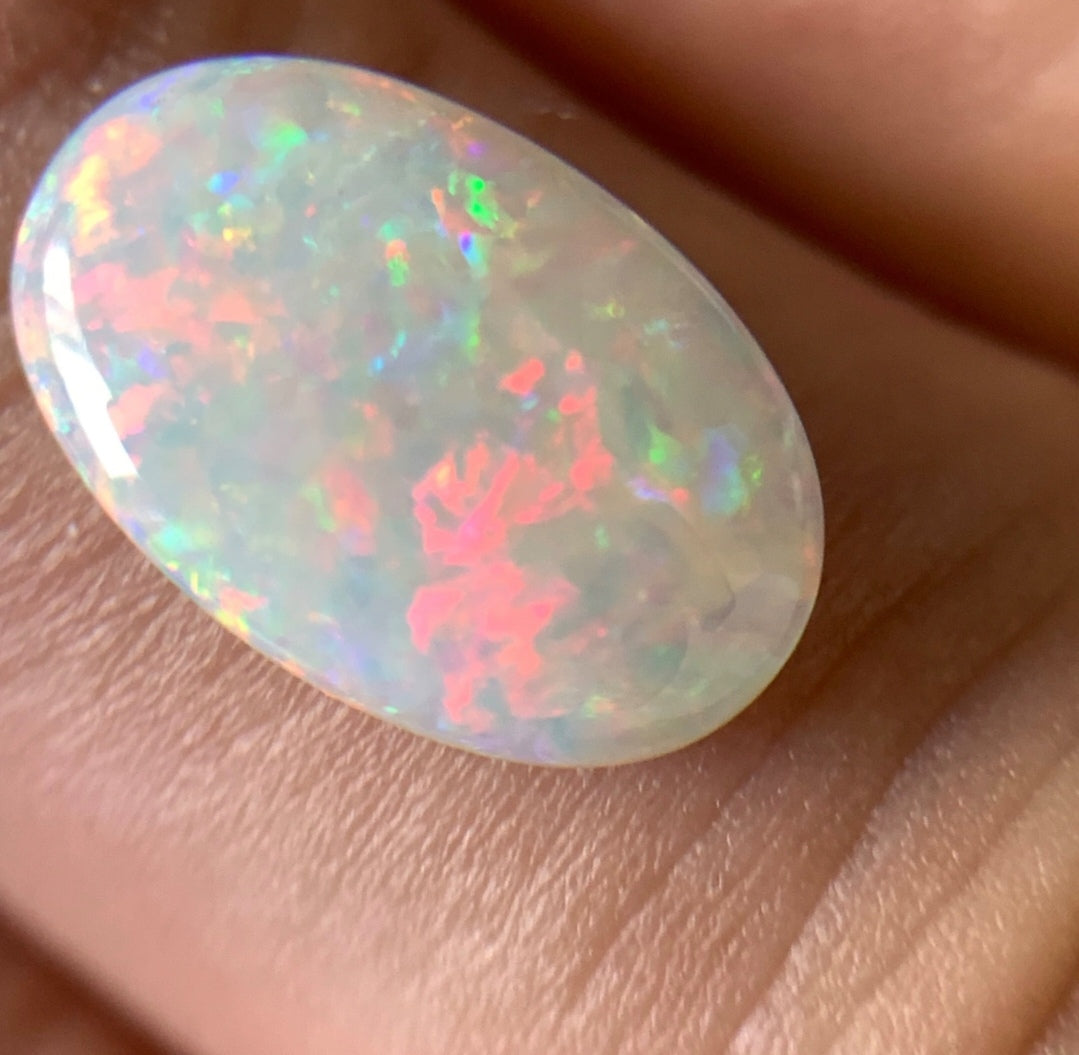2.58ct Solid Australian semi-crystal opal 13.8×9.1×3.0mm