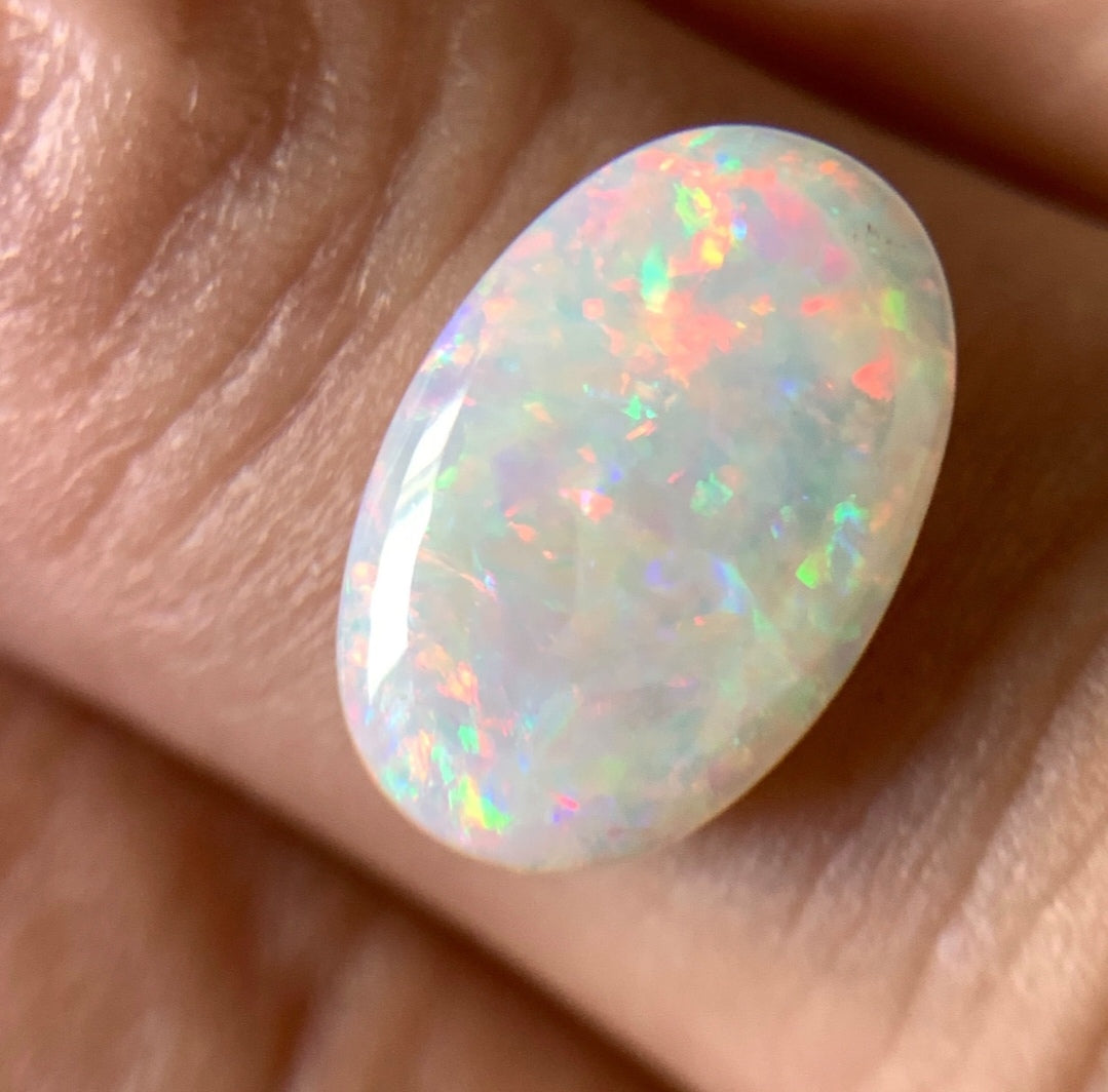 2.58ct Solid Australian semi-crystal opal 13.8×9.1×3.0mm
