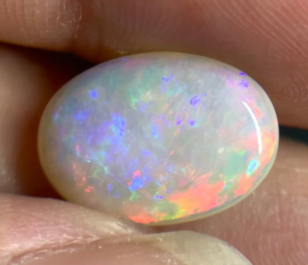 4.135ct Natural Solid Australian Crystal opal Floral 15.5x11.1x4.1mm