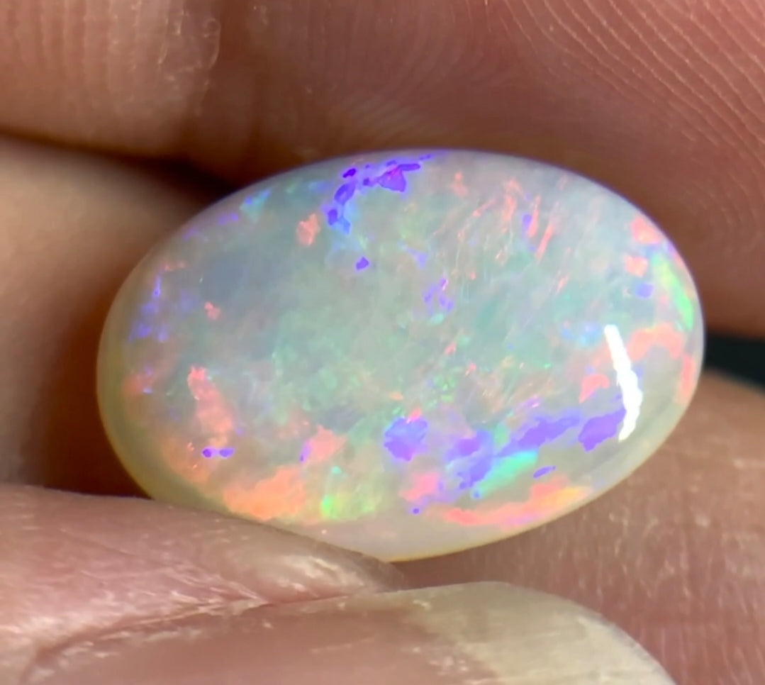 4.135ct Natural Solid Australian Crystal opal Floral 15.5x11.1x4.1mm