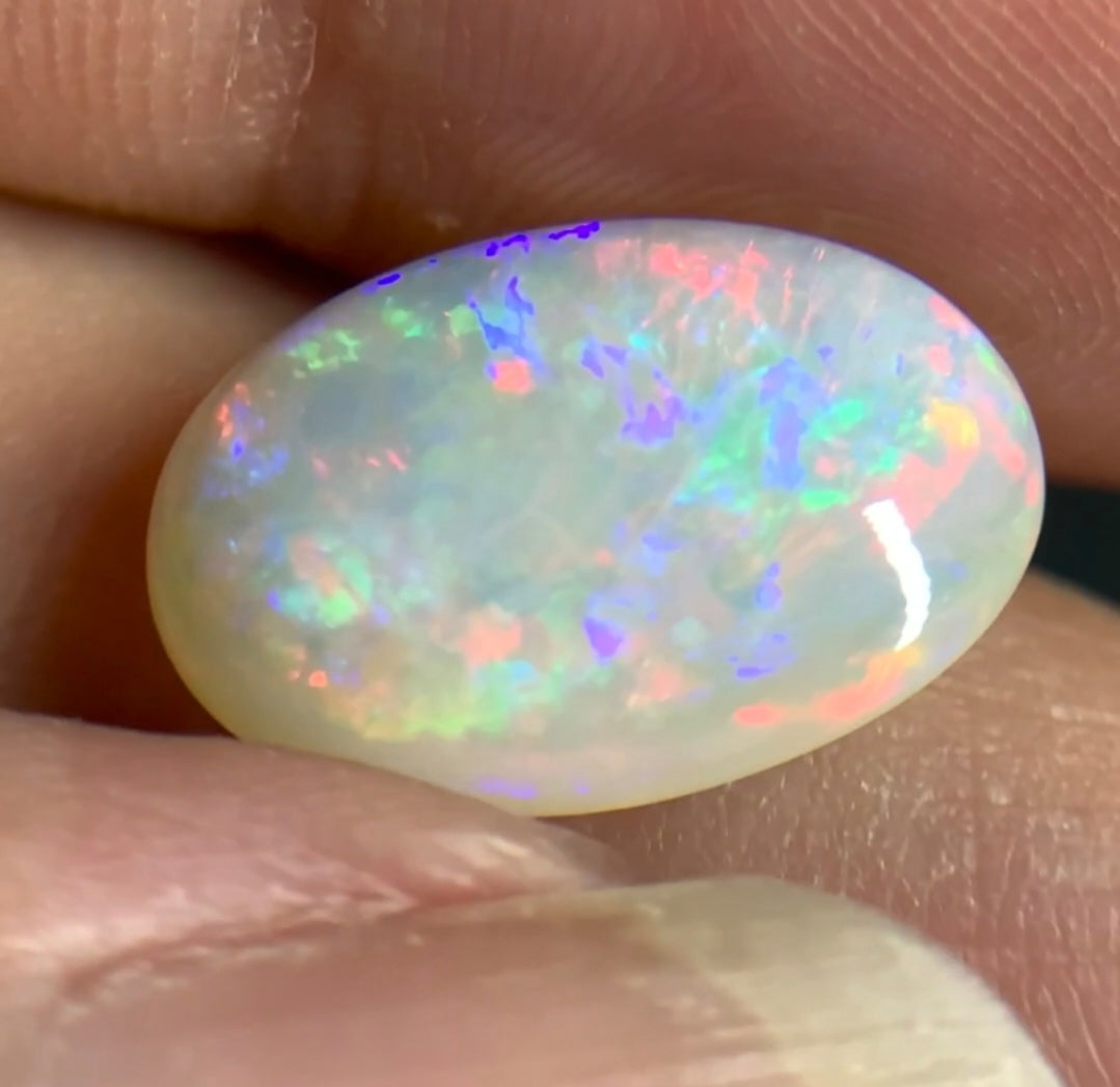 4.135ct Natural Solid Australian Crystal opal Floral 15.5x11.1x4.1mm