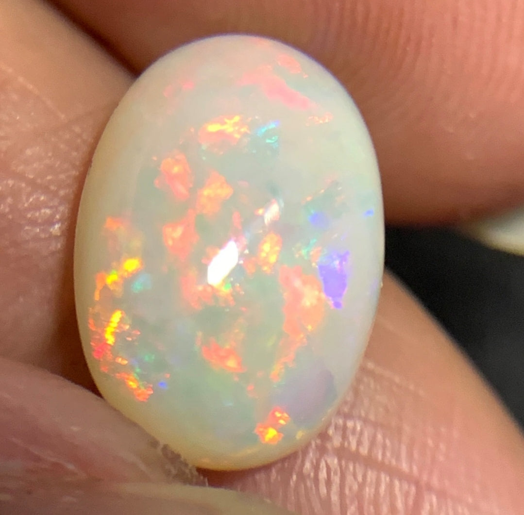 3.435ct Natural Solid Australian white opal Coober Pedy 13.1×9.1×4.5mm