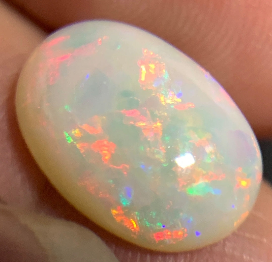 3.435ct Natural Solid Australian white opal Coober Pedy 13.1×9.1×4.5mm