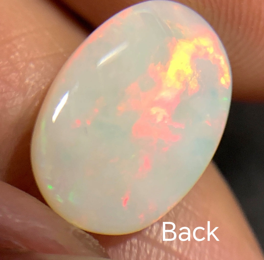 3.435ct Natural Solid Australian white opal Coober Pedy 13.1×9.1×4.5mm