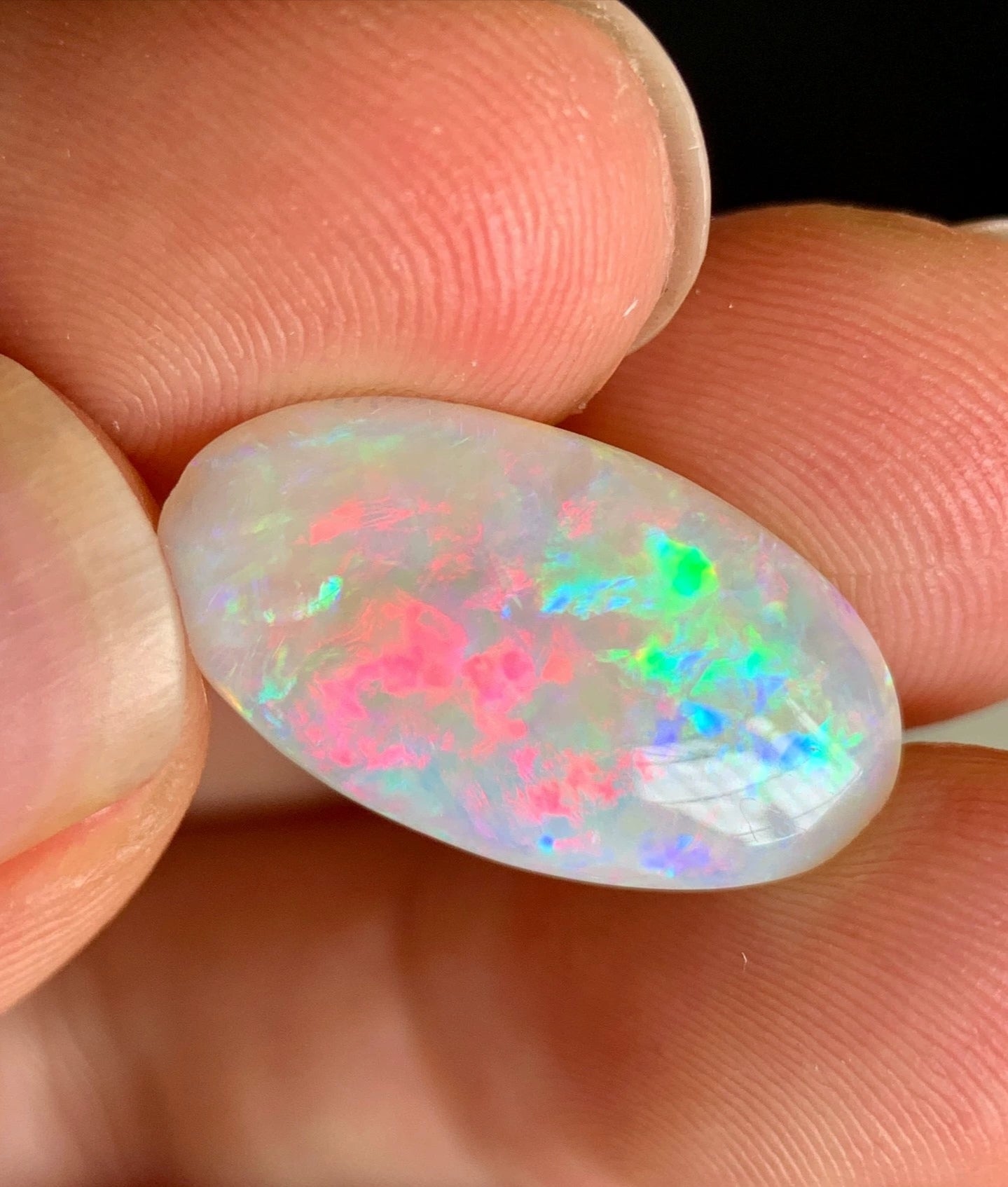 4.36ct Solid Australian white opal 18.8x10.2x4mm