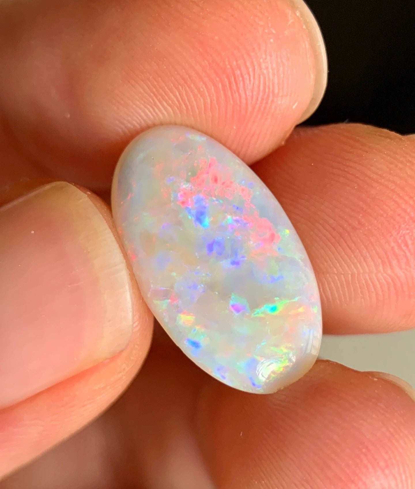4.36ct Solid Australian white opal 18.8x10.2x4mm