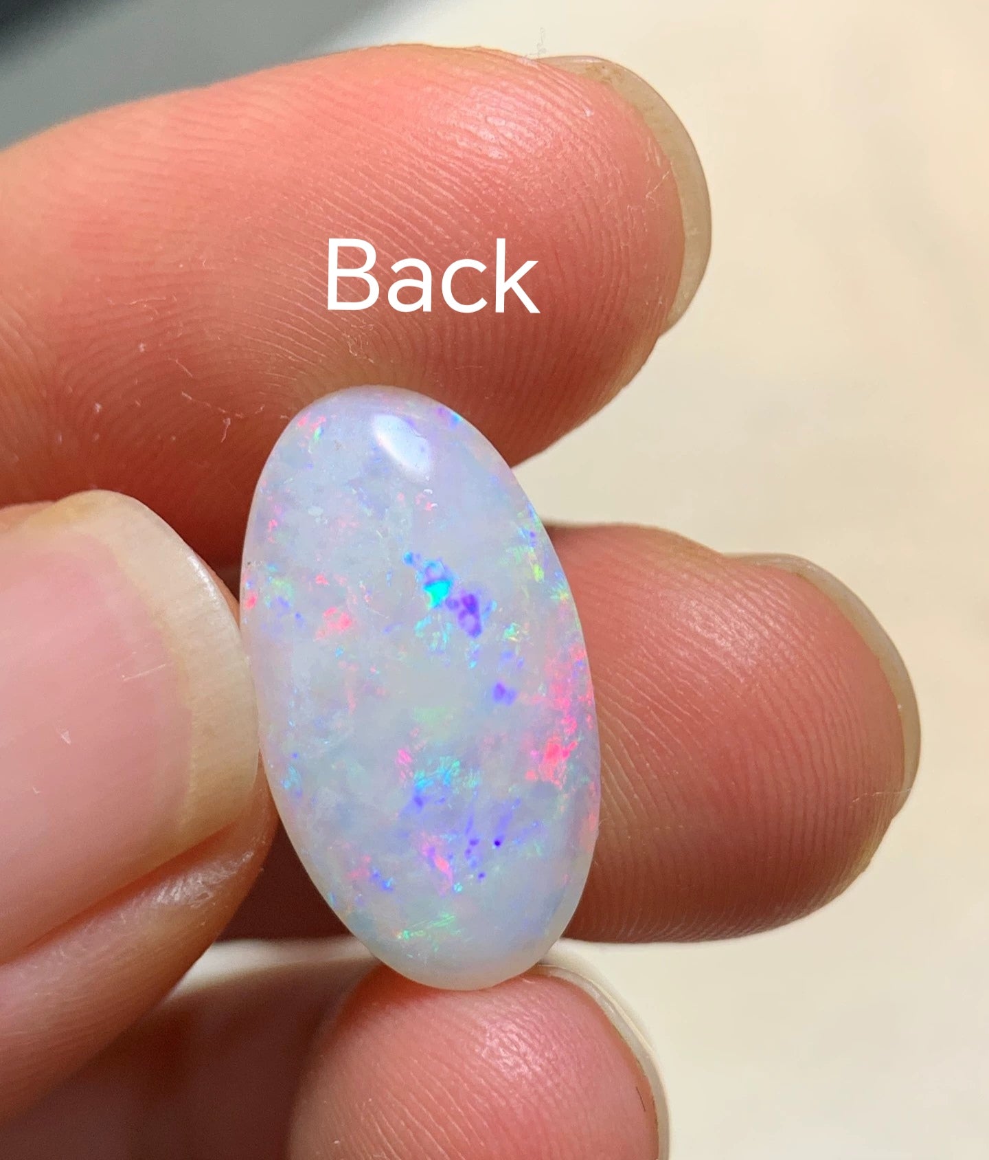 4.36ct Solid Australian white opal 18.8x10.2x4mm
