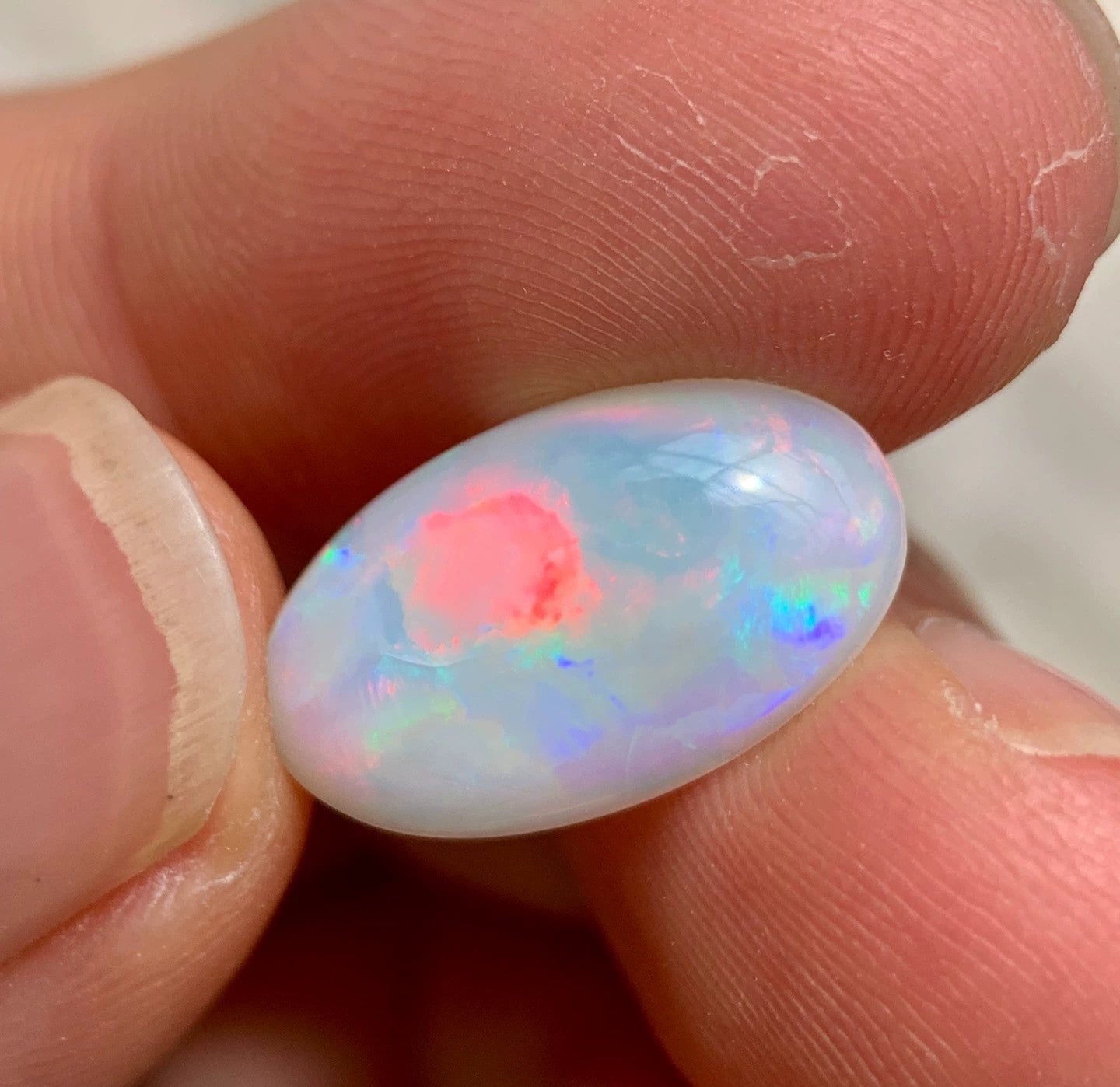 'Sunny days' 2.96ct Solid Australian semi-crystal opal 16x9.6x3.5mm