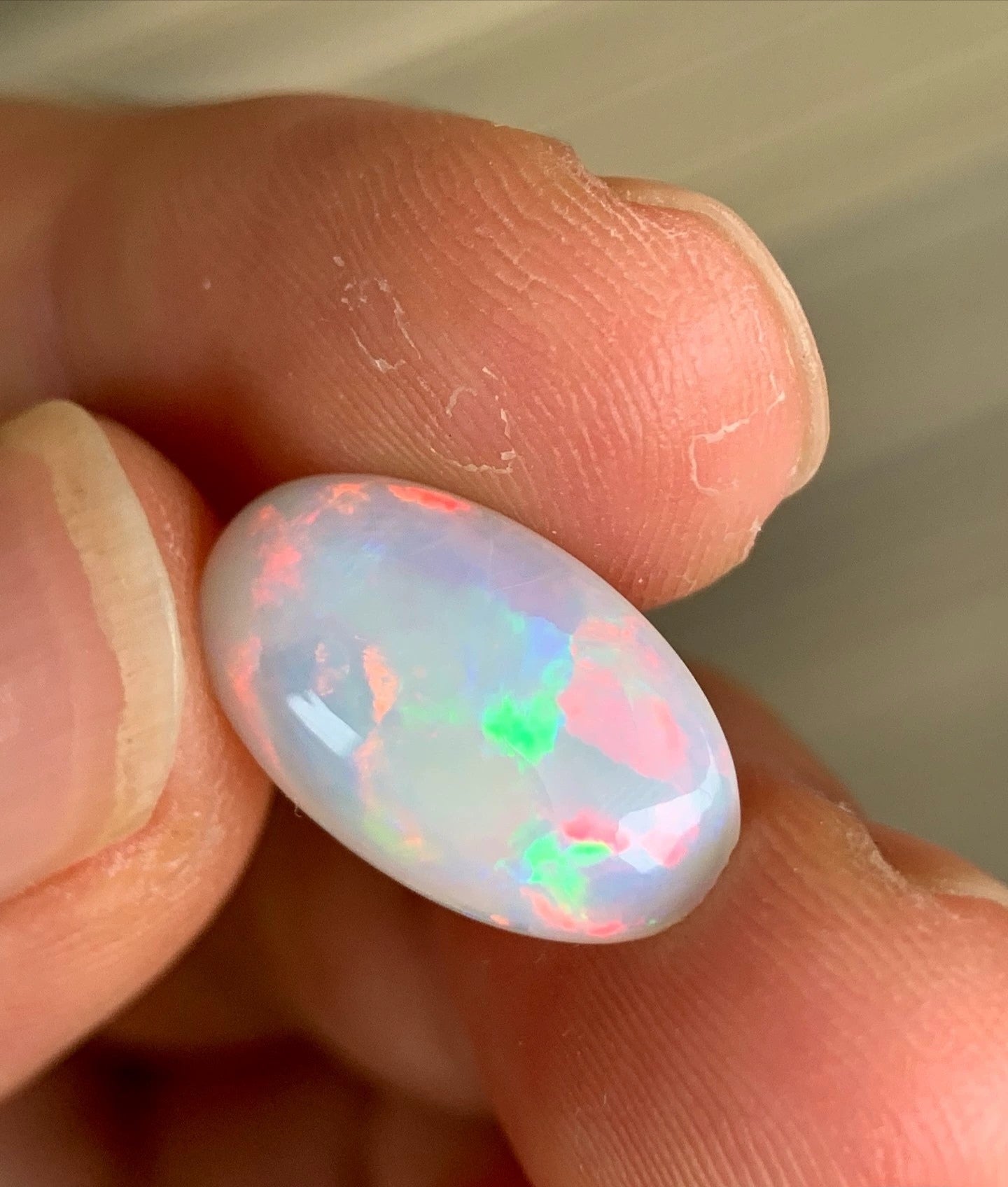 'Sunny days' 2.96ct Solid Australian semi-crystal opal 16x9.6x3.5mm
