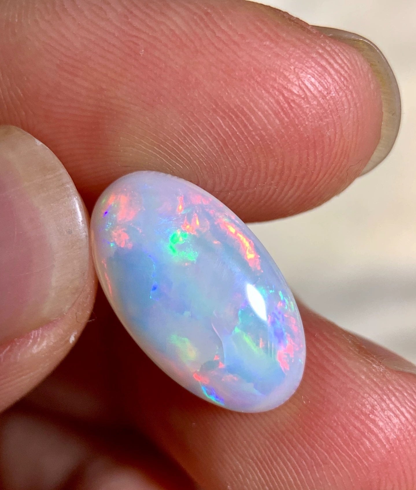 'Sunny days' 2.96ct Solid Australian semi-crystal opal 16x9.6x3.5mm