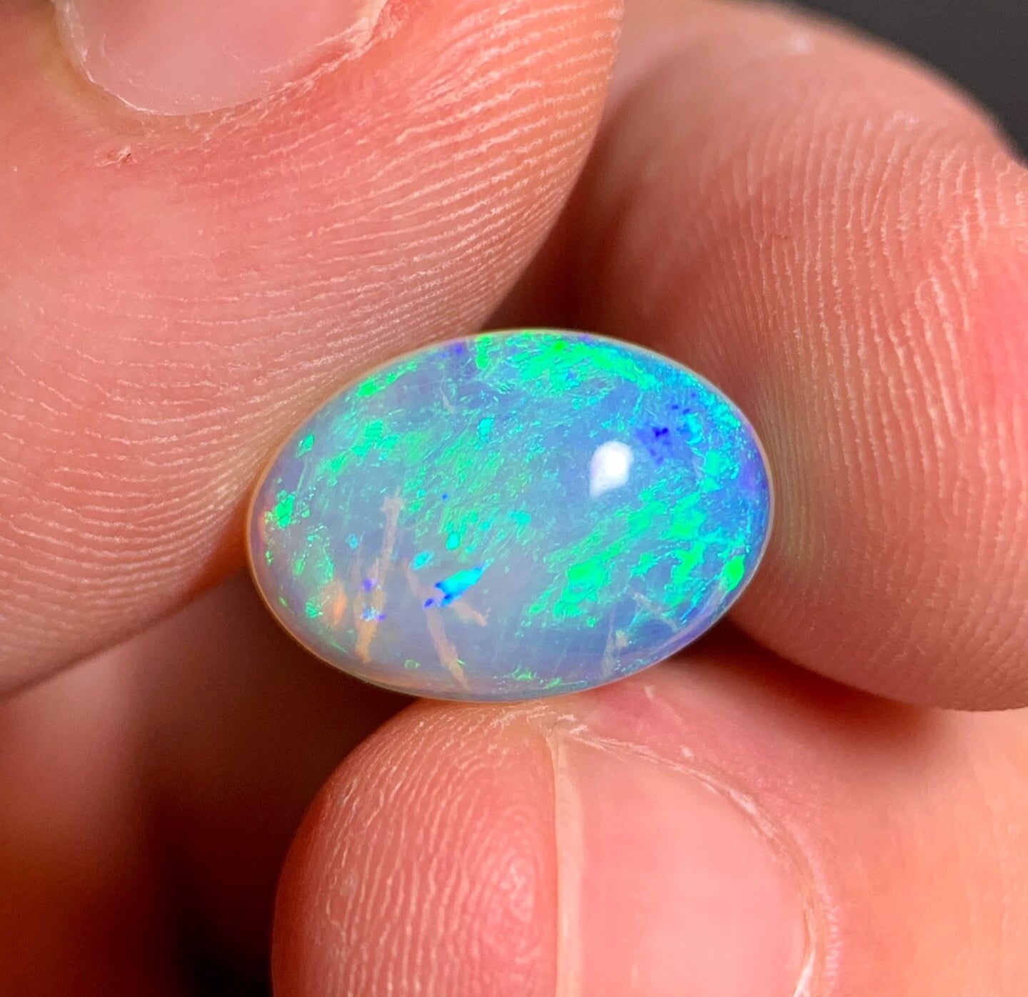 'Mermaid Cave' 3.84ct Solid Australian Crystal opal Lightning ridge 13.9x9.8x5mm