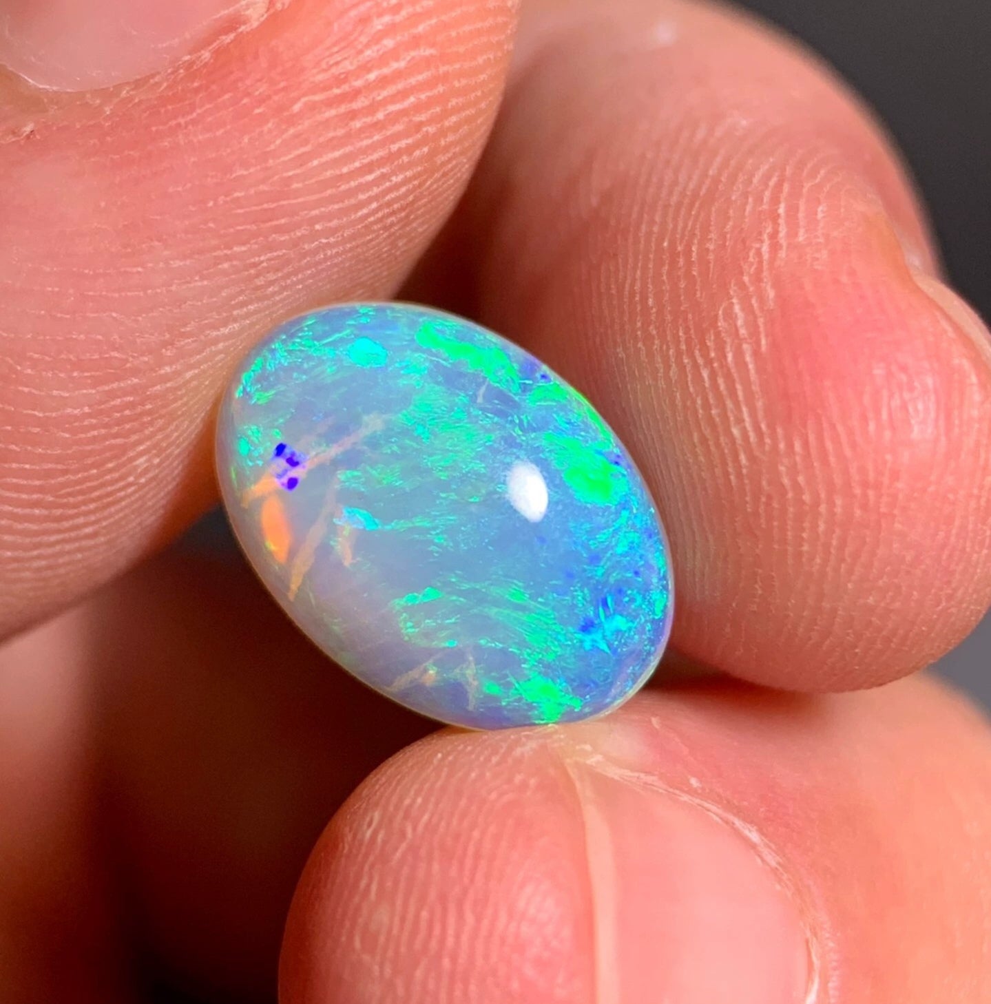 'Mermaid Cave' 3.84ct Solid Australian Crystal opal Lightning ridge 13.9x9.8x5mm