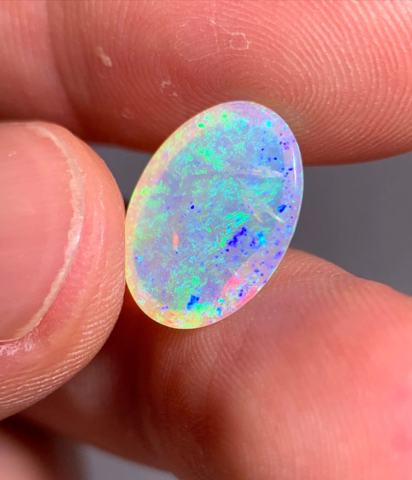 'Mermaid Cave' 3.84ct Solid Australian Crystal opal Lightning ridge 13.9x9.8x5mm