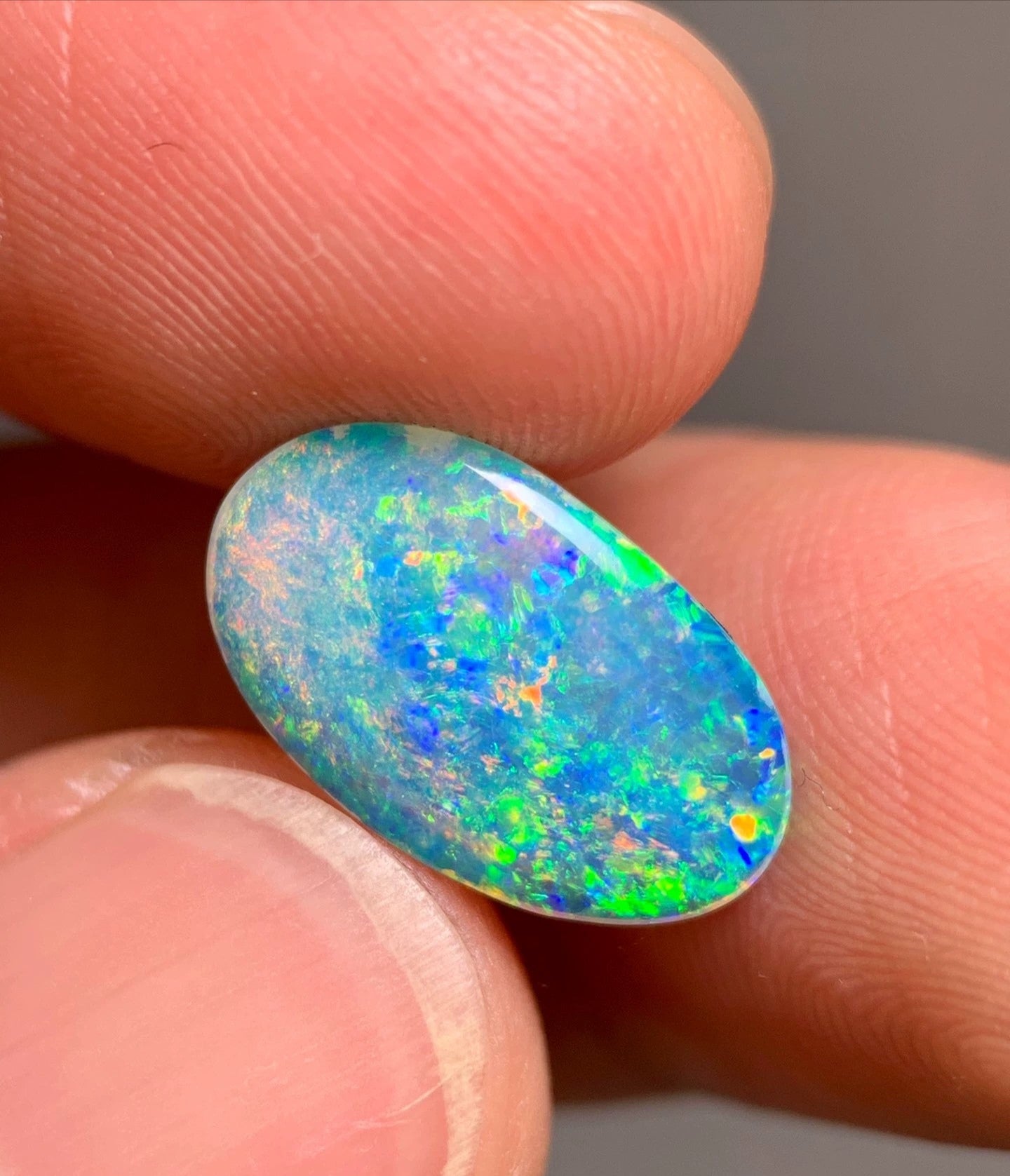 'Vivid Sealife' 1.9ct Solid Australian Crystal opal Coober Pedy 14.6x9x2.5mm