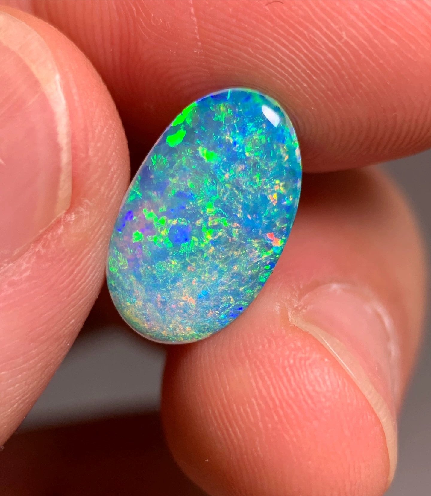 'Vivid Sealife' 1.9ct Solid Australian Crystal opal Coober Pedy 14.6x9x2.5mm