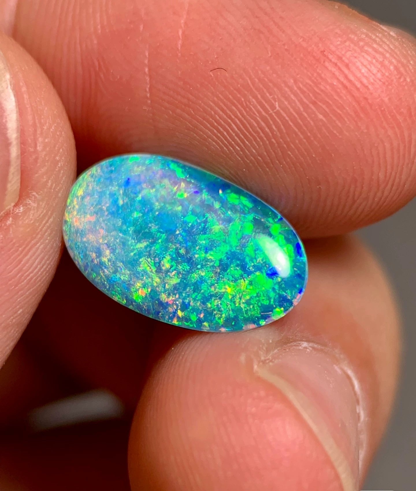 'Vivid Sealife' 1.9ct Solid Australian Crystal opal Coober Pedy 14.6x9x2.5mm