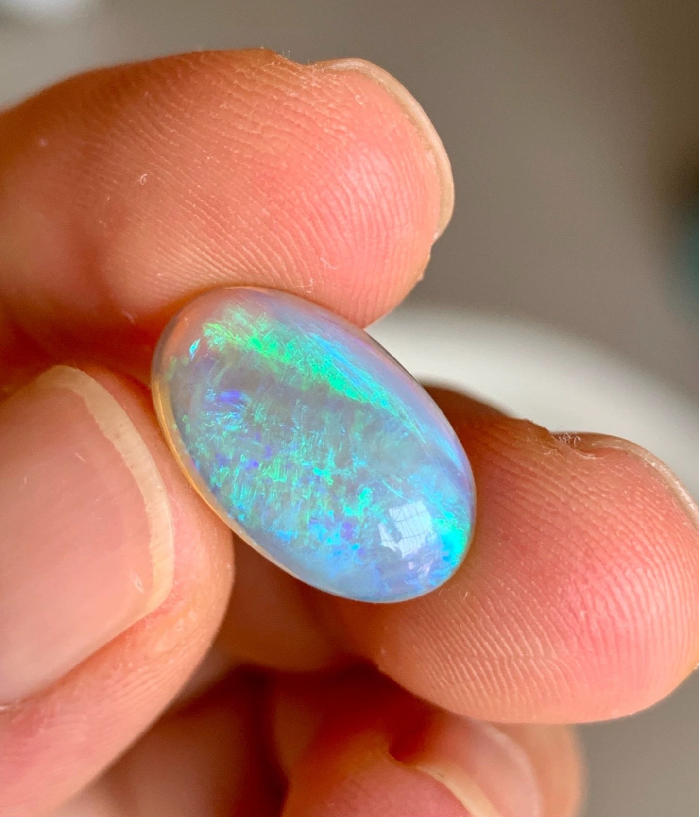 'Hanalei Bay' 4.83ct Natural Solid Australian dark Crystal opal 14ct gold solitaire ring