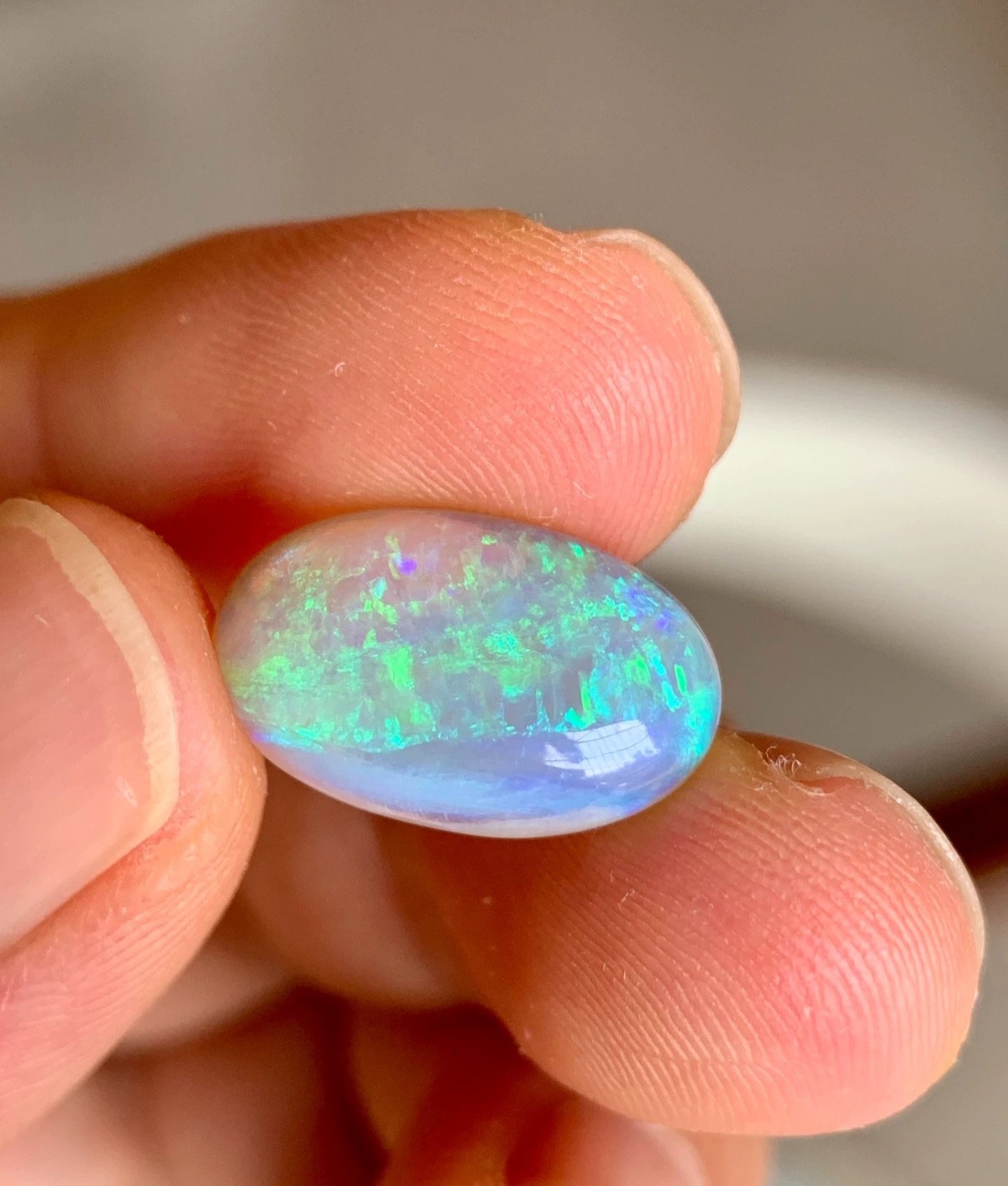 'Hanalei Bay' 4.83ct Natural Solid Australian dark Crystal opal 14ct gold solitaire ring
