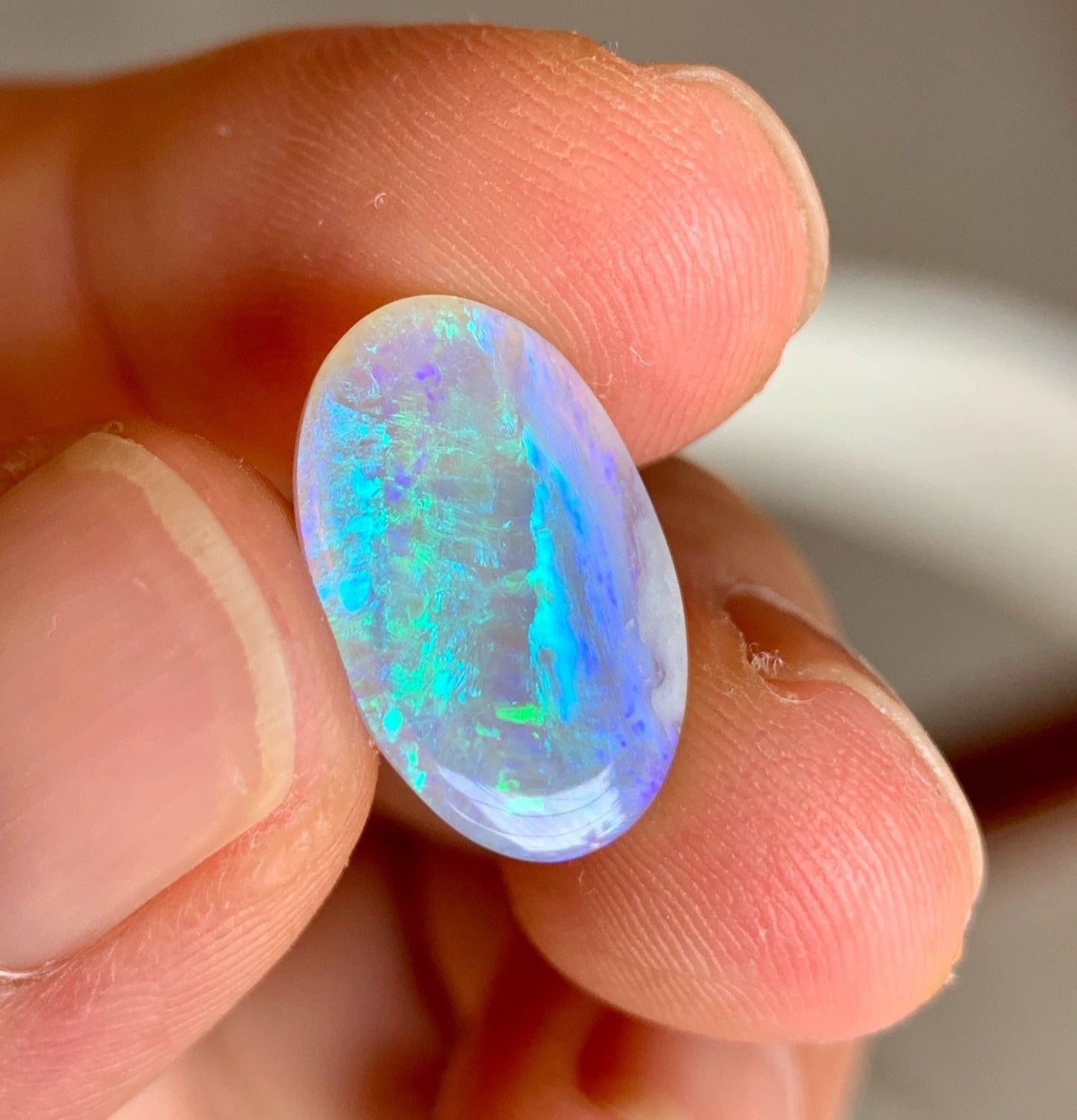 'Hanalei Bay' 4.83ct Natural Solid Australian dark Crystal opal 14ct gold solitaire ring