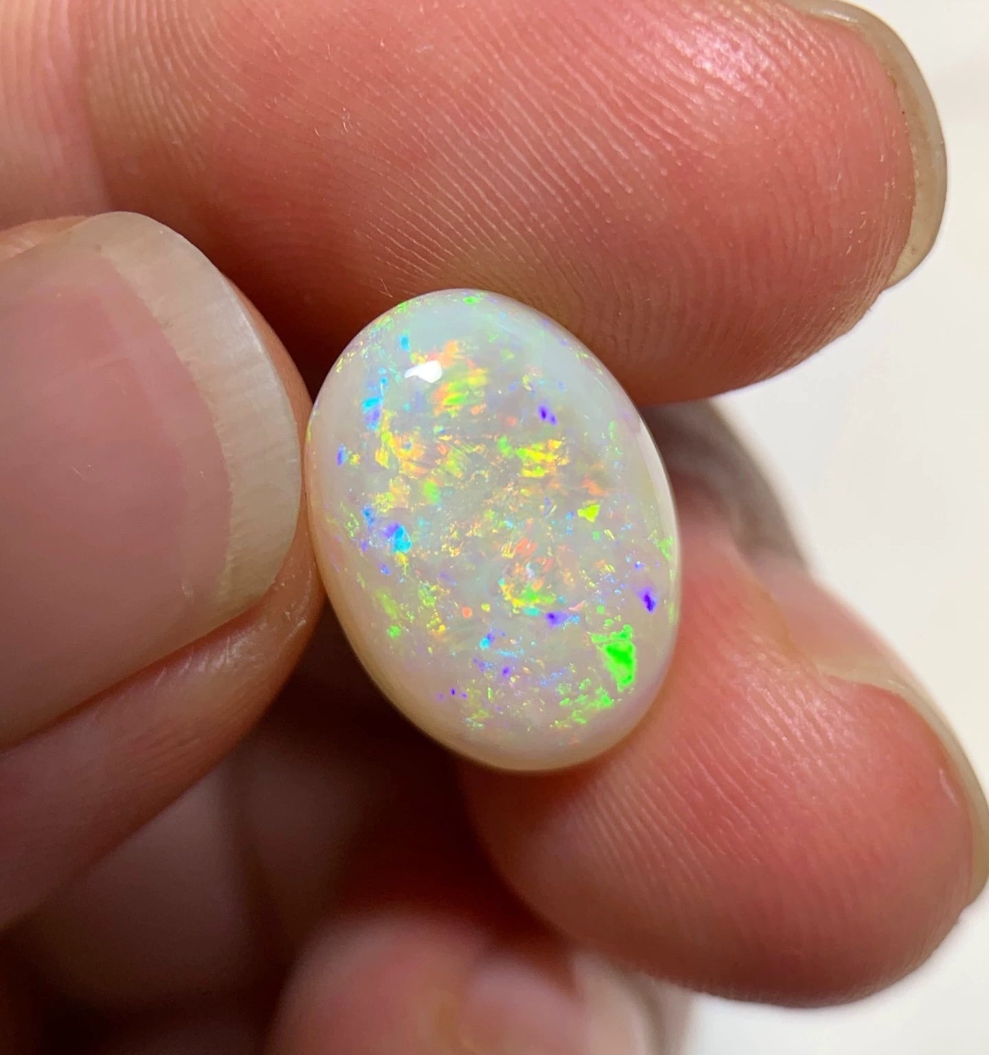 4.38ct Natural Solid Australian white opal 14x10x5mm double sides