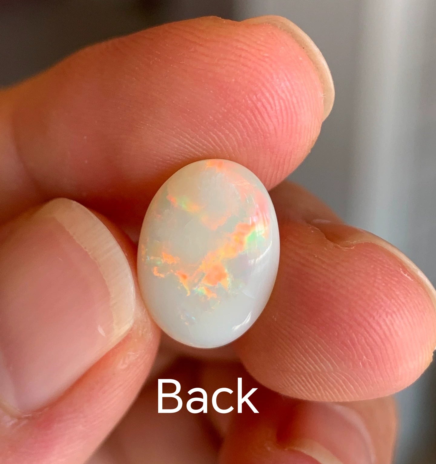 4.38ct Natural Solid Australian white opal 14x10x5mm double sides