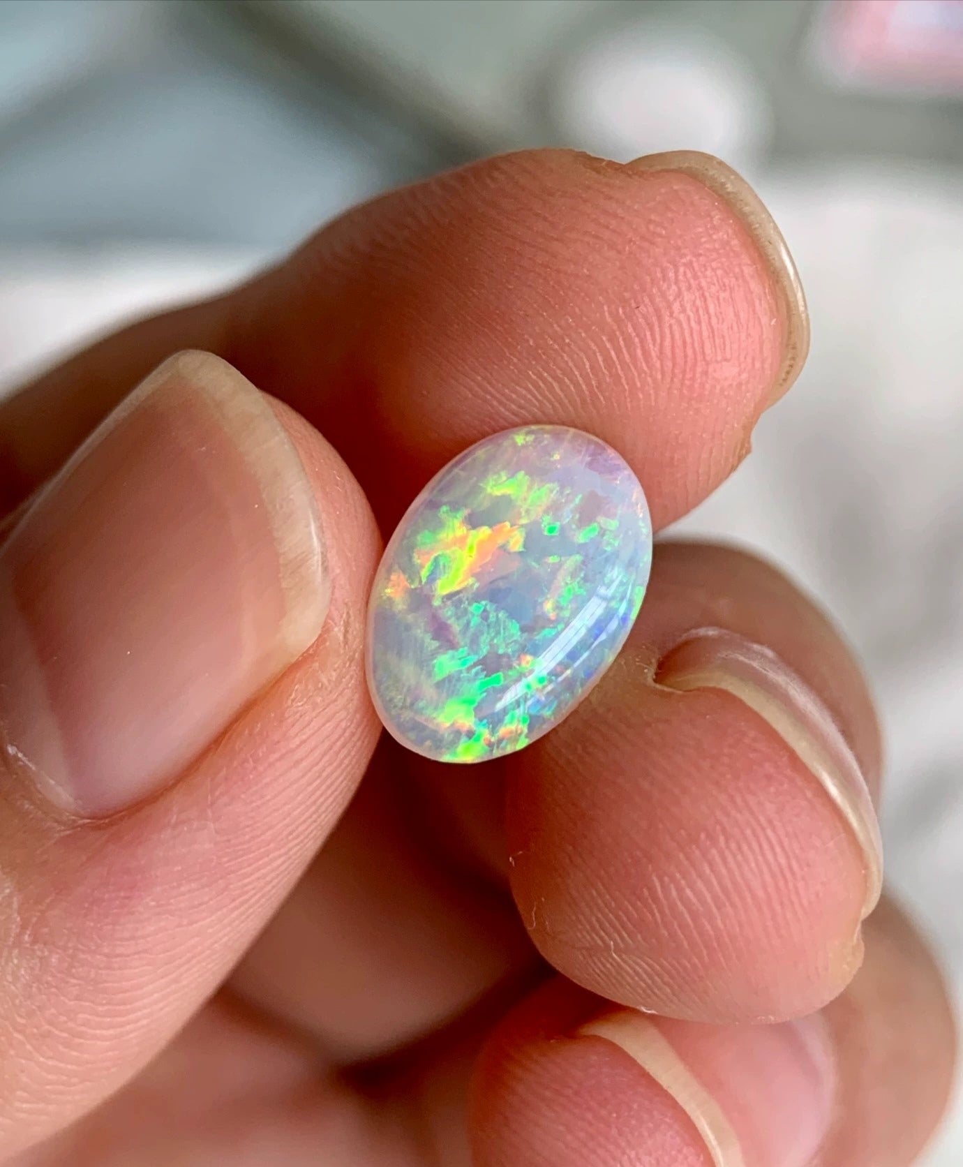 1.65ct Natural Solid Australian Crystal opal 12x8.3x3mm