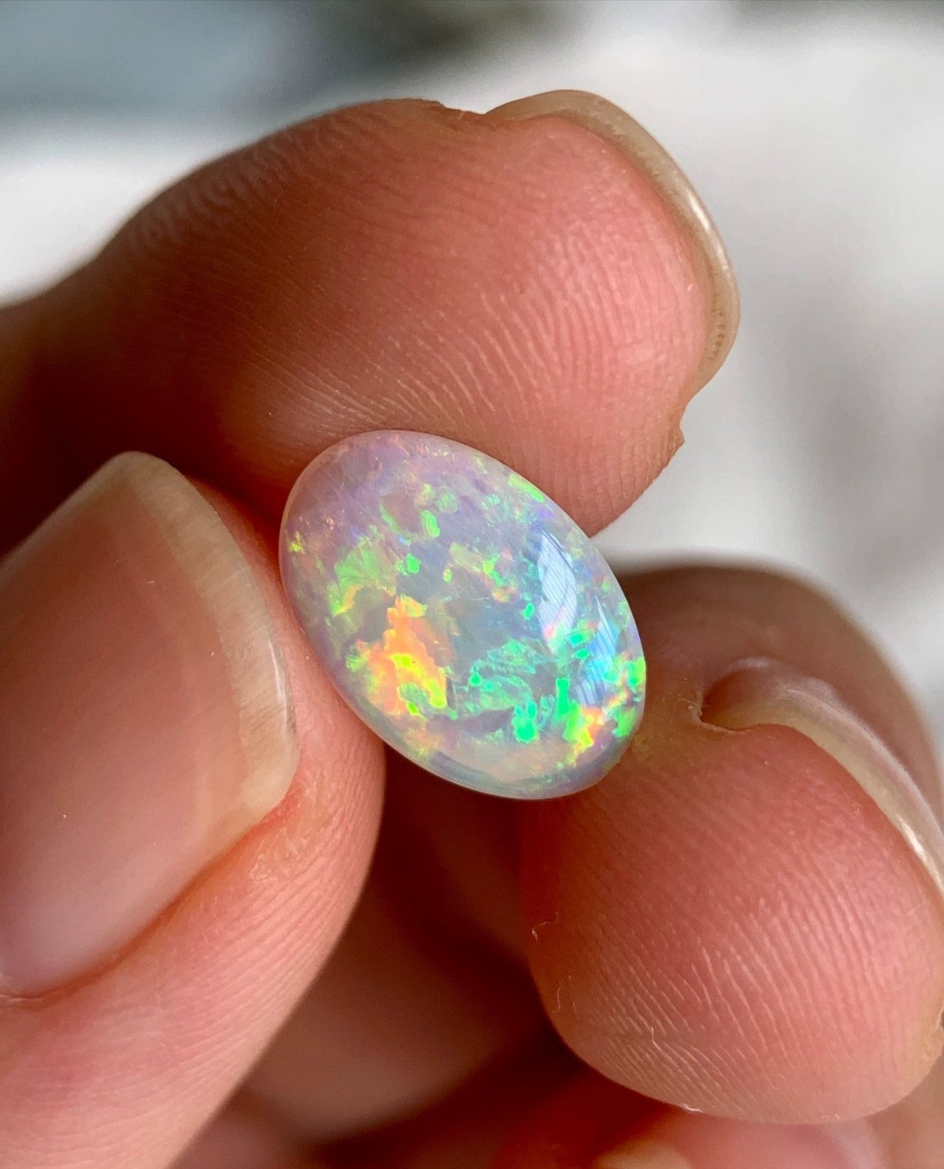 1.65ct Natural Solid Australian Crystal opal 12x8.3x3mm