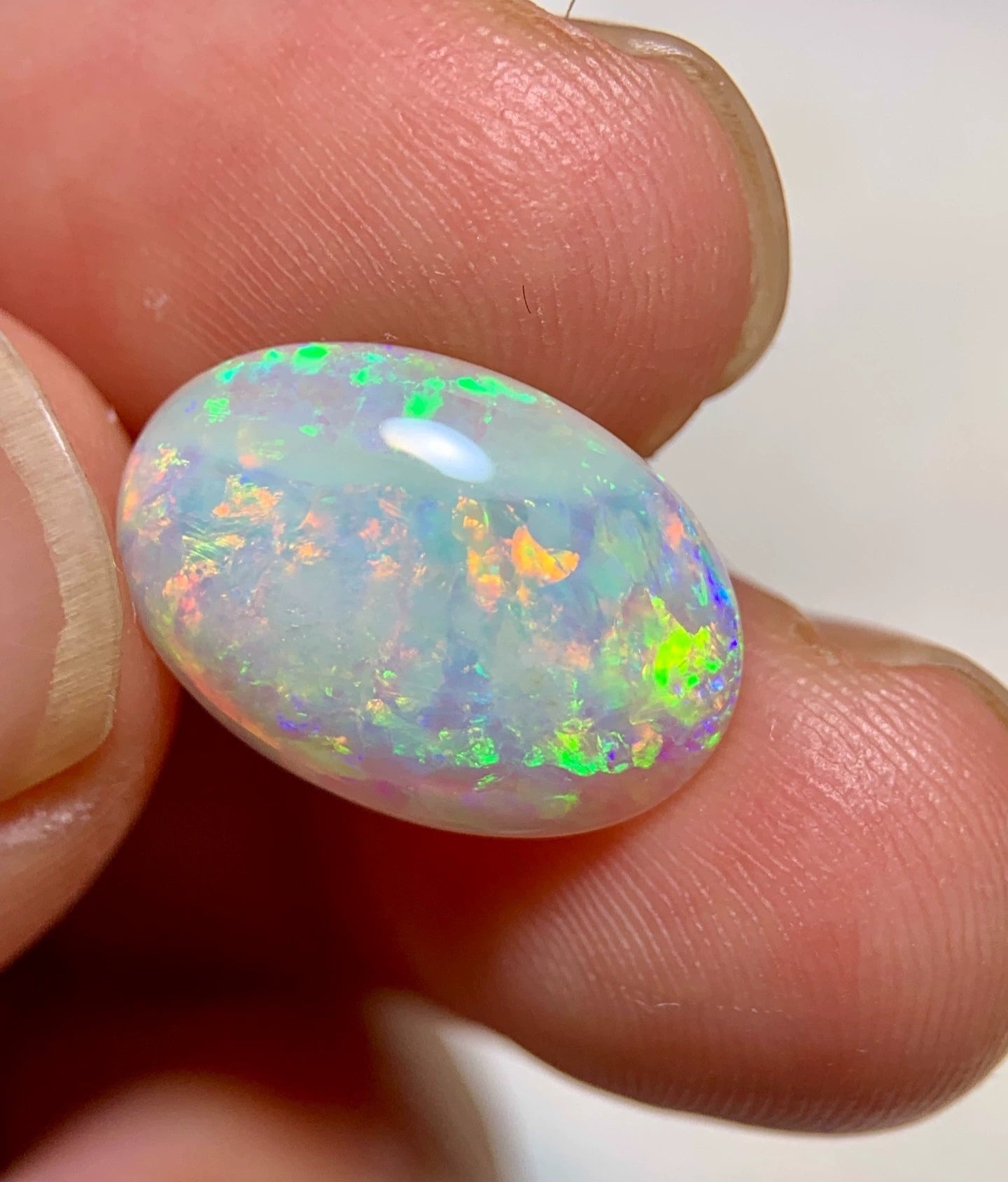 3.66ct Natural Solid Australian semi-crystal opal 15x10.5x4mm