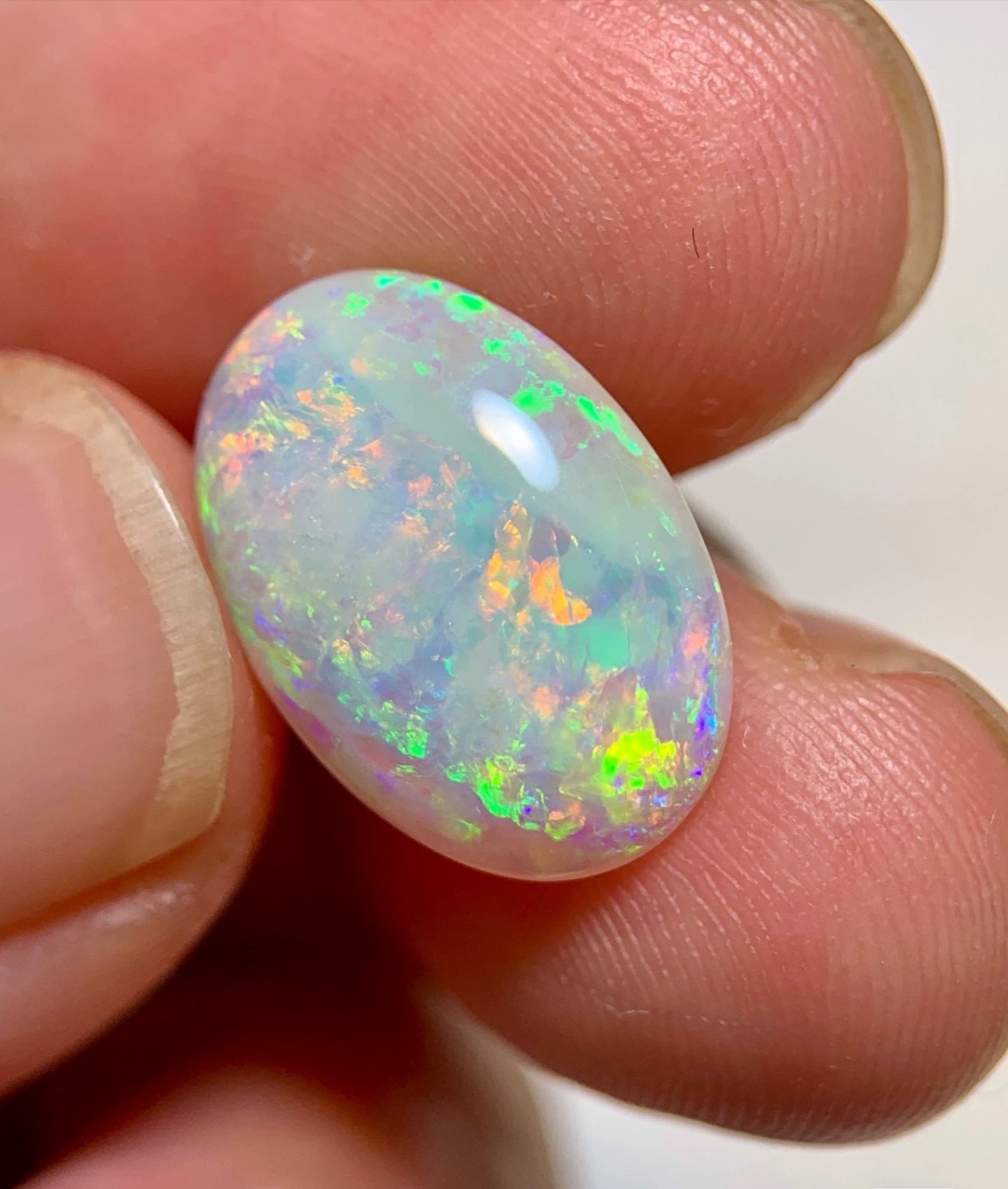 3.66ct Natural Solid Australian semi-crystal opal 15x10.5x4mm