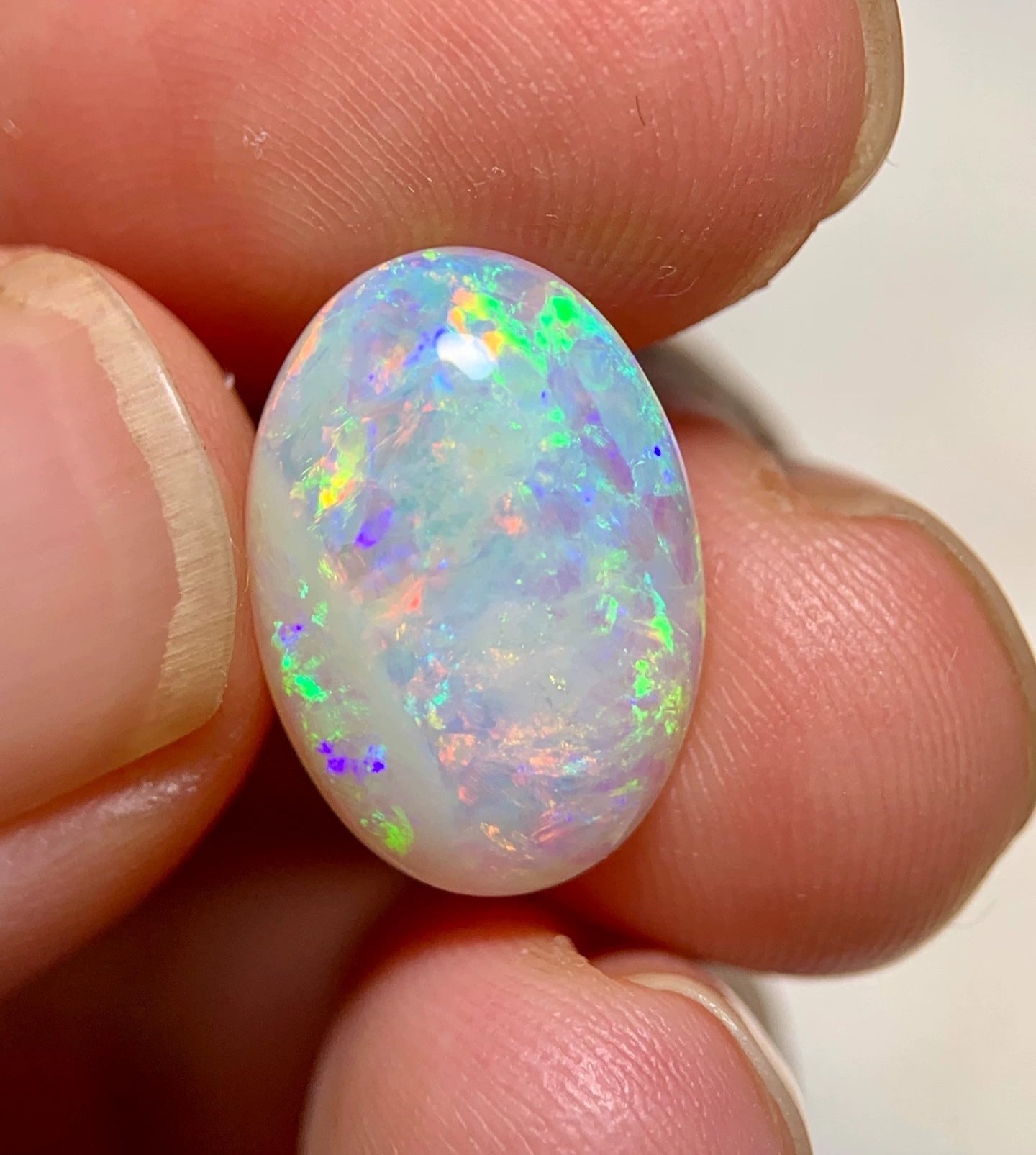 3.66ct Natural Solid Australian semi-crystal opal 15x10.5x4mm