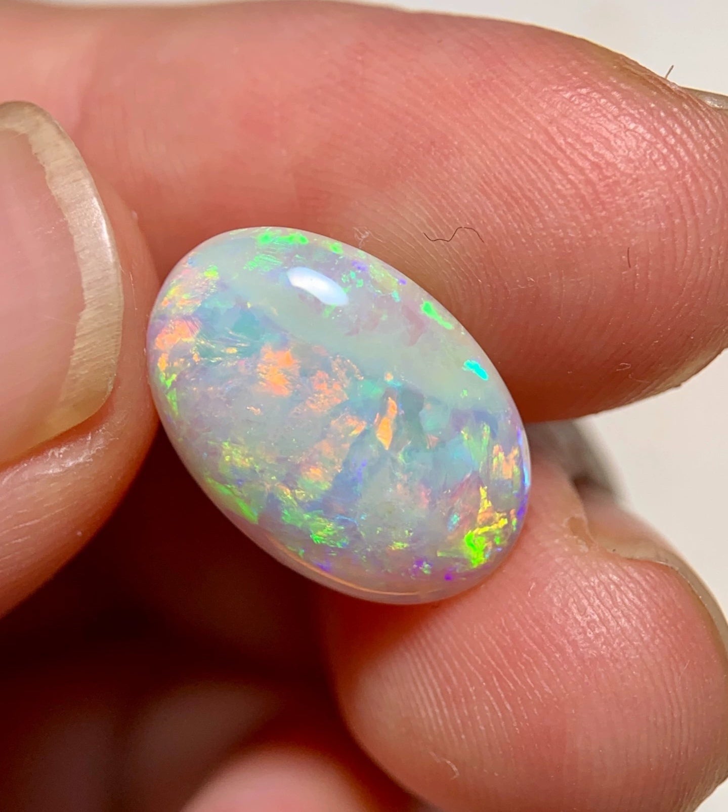 3.66ct Natural Solid Australian semi-crystal opal 15x10.5x4mm
