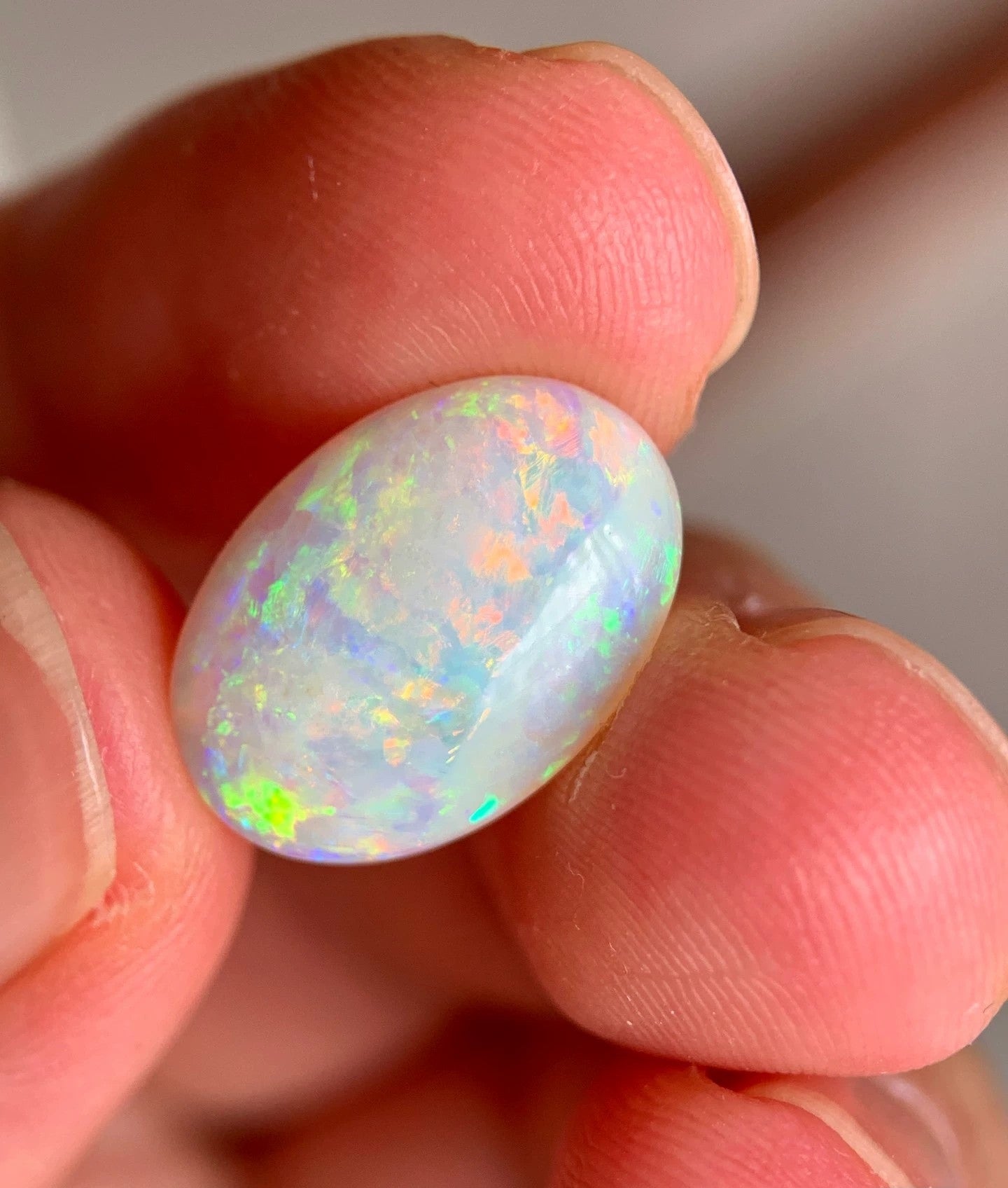 3.66ct Natural Solid Australian semi-crystal opal 15x10.5x4mm